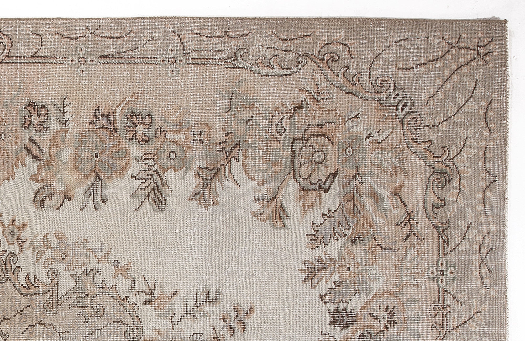 Atina 6086 Beige Vintage Wool Handmade Area Rug 5'9" x 9'10"