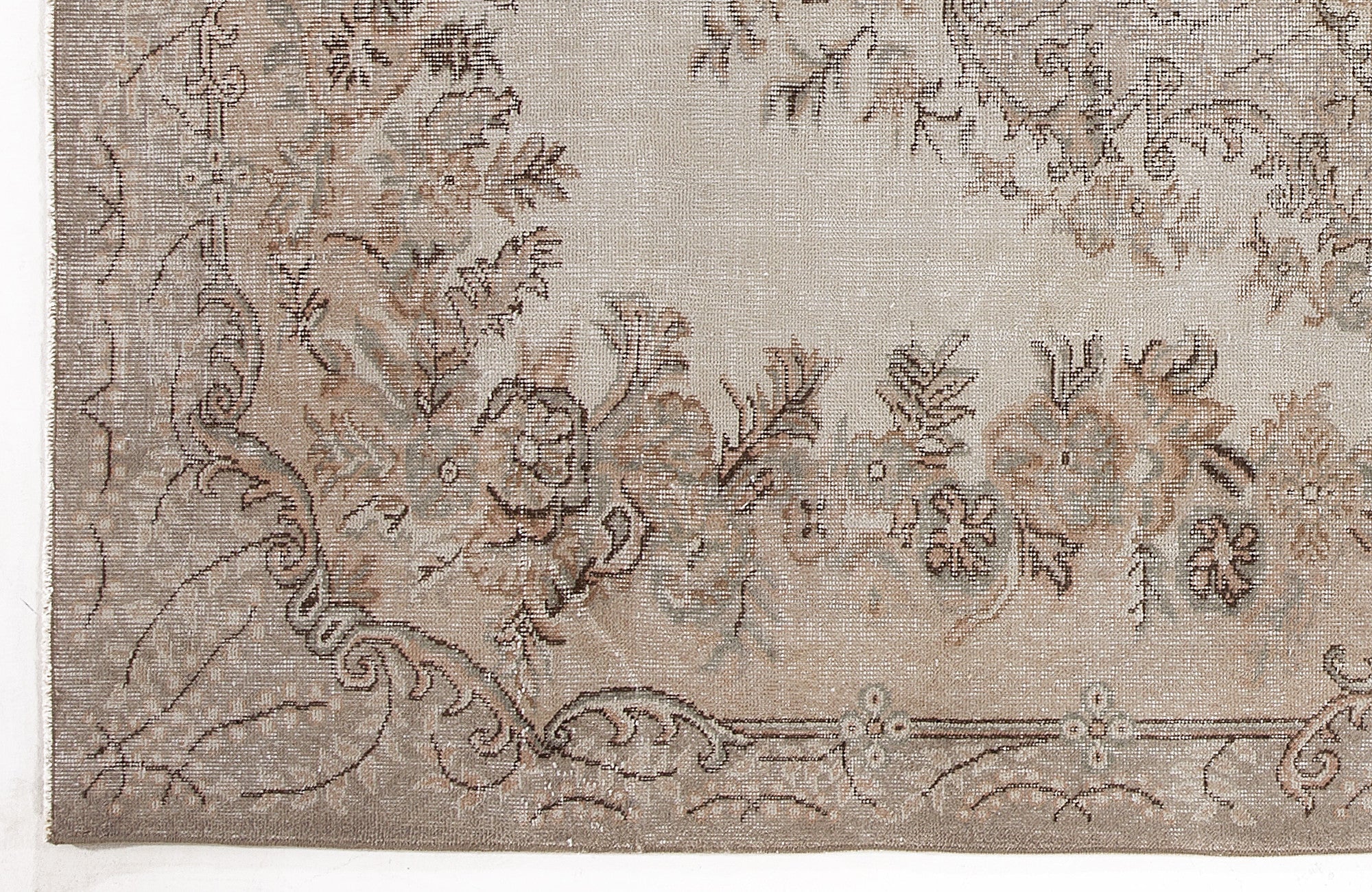 Atina 6086 Beige Vintage Wool Handmade Area Rug 5'9" x 9'10"