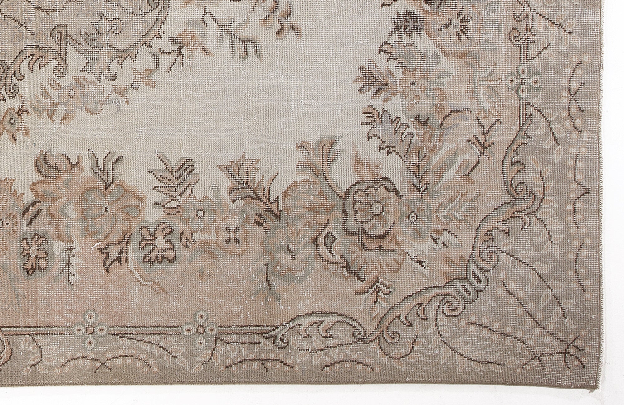 Atina 6086 Beige Vintage Wool Handmade Area Rug 5'9" x 9'10"