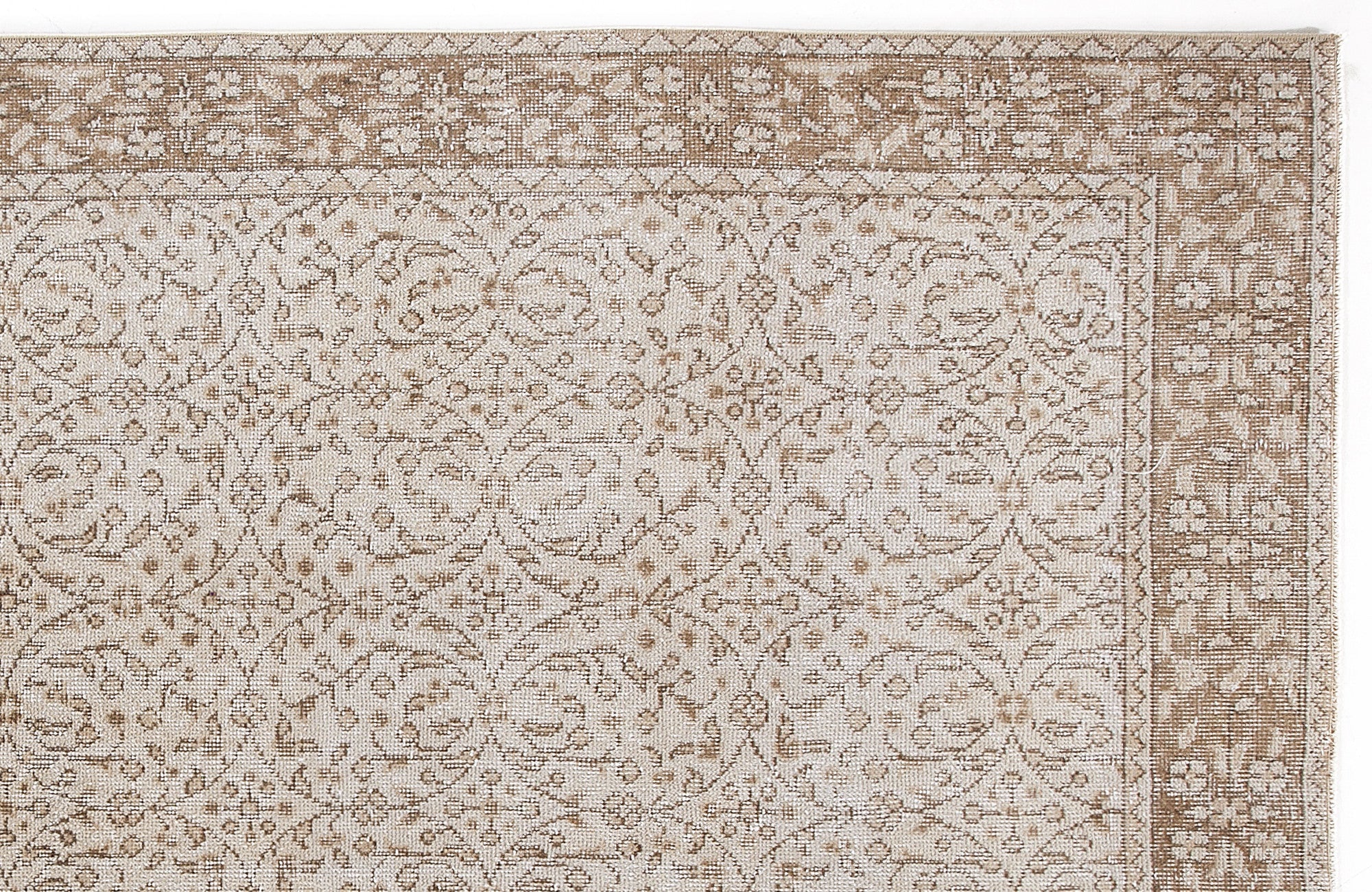 Atina 6115 Beige Vintage Wool Handmade Area Rug 5'3" x 8'8"