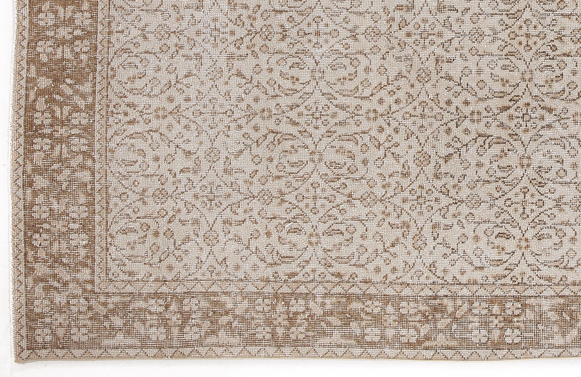 Atina 6115 Beige Vintage Wool Handmade Area Rug 5'3" x 8'8"