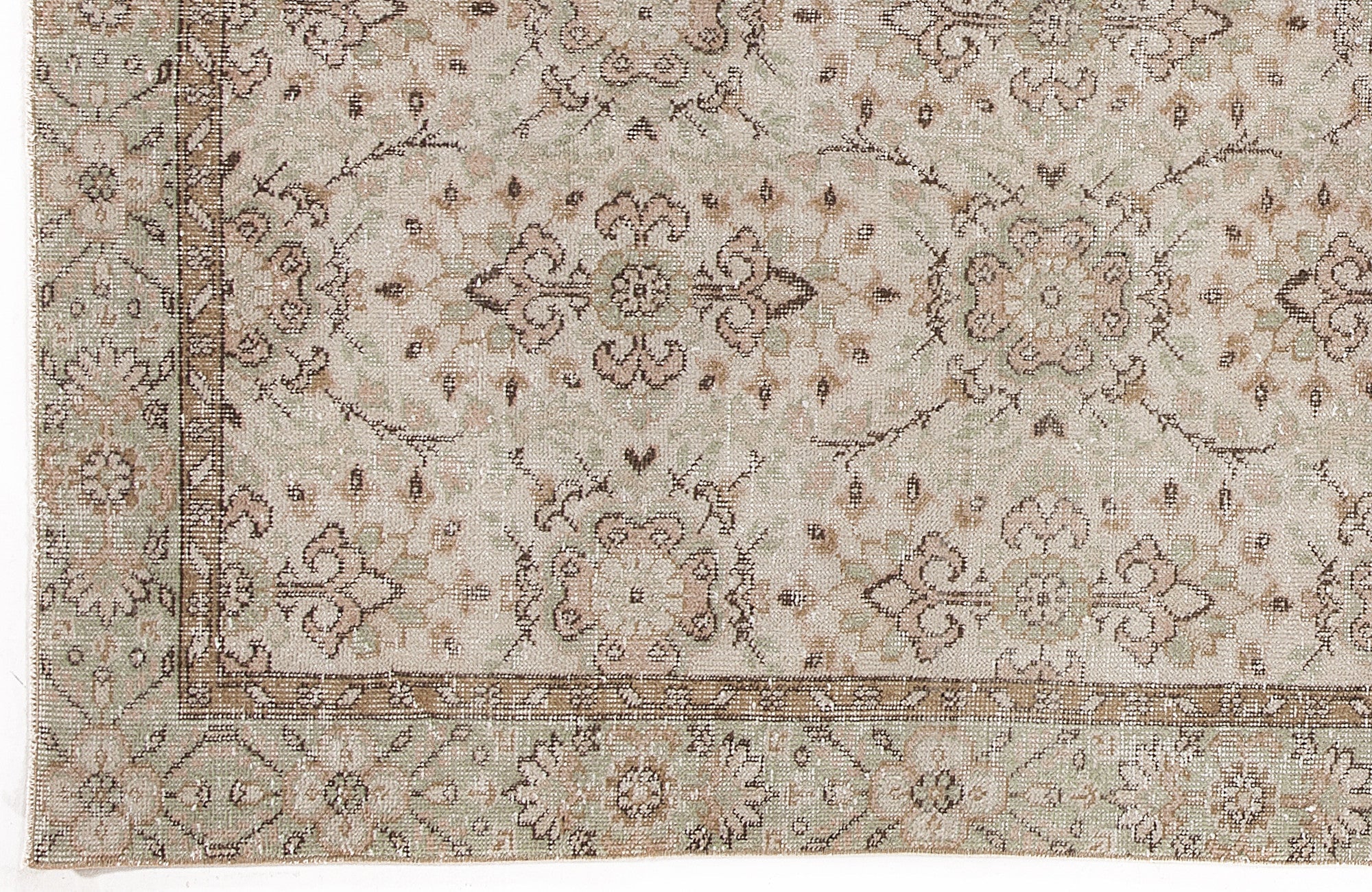 Atina 6126 Beige Vintage Wool Handmade Area Rug 5'10" x 9'2"
