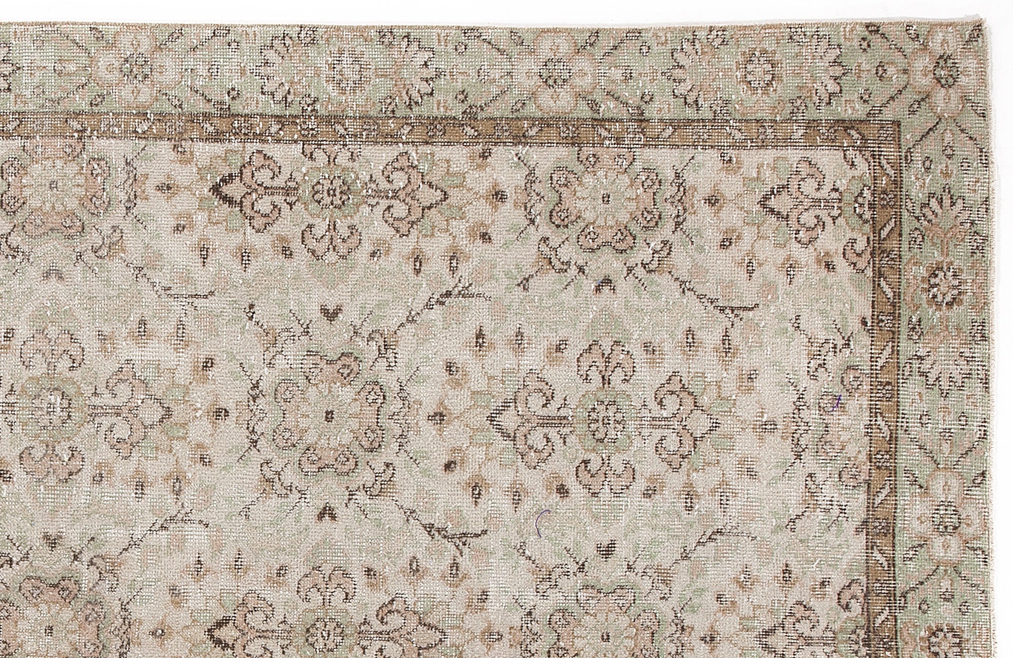 Atina 6126 Beige Vintage Wool Handmade Area Rug 5'10" x 9'2"