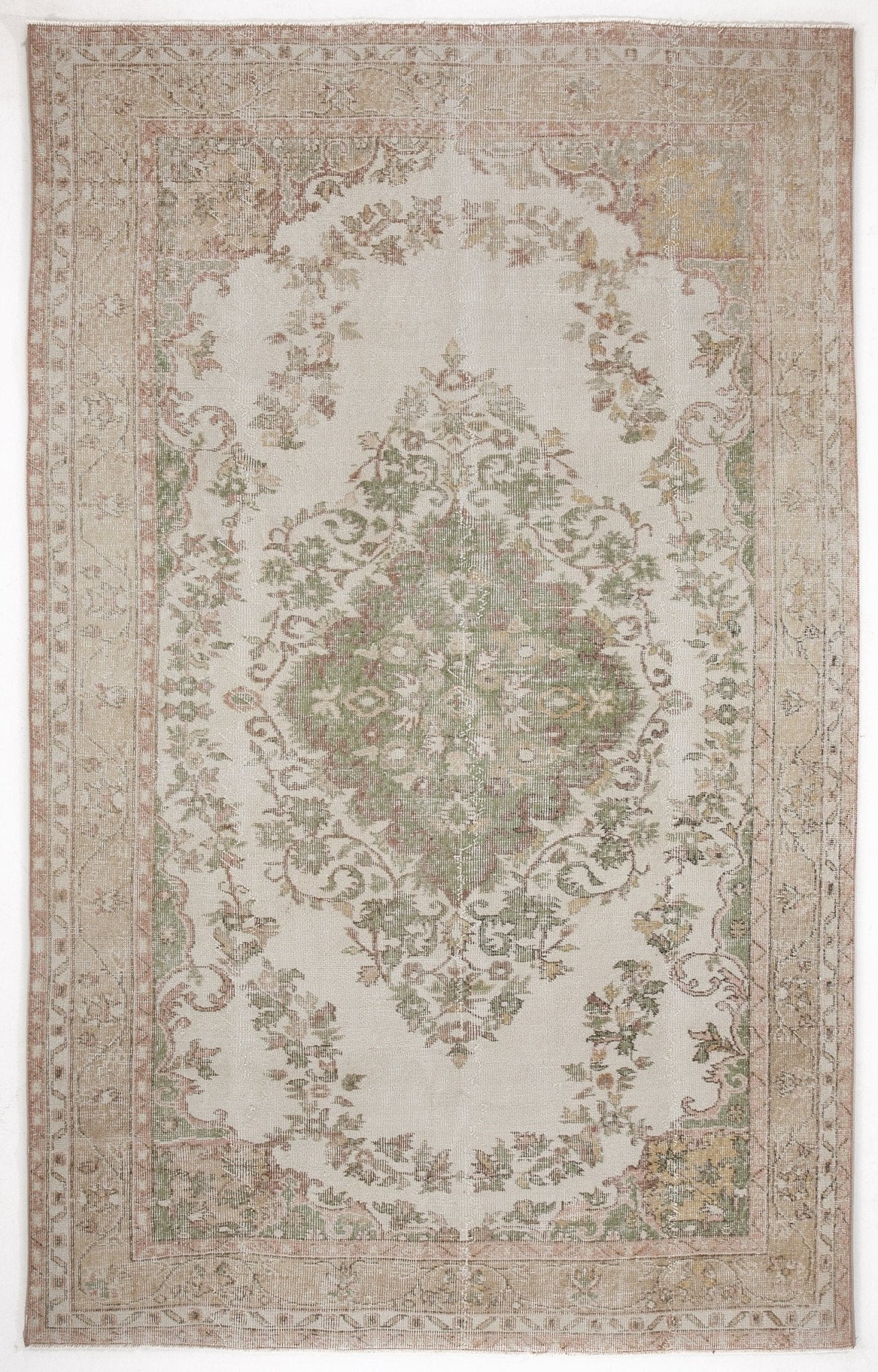 Atina 6188 Beige Vintage Wool Handmade Area Rug 6'0" x 9'5"