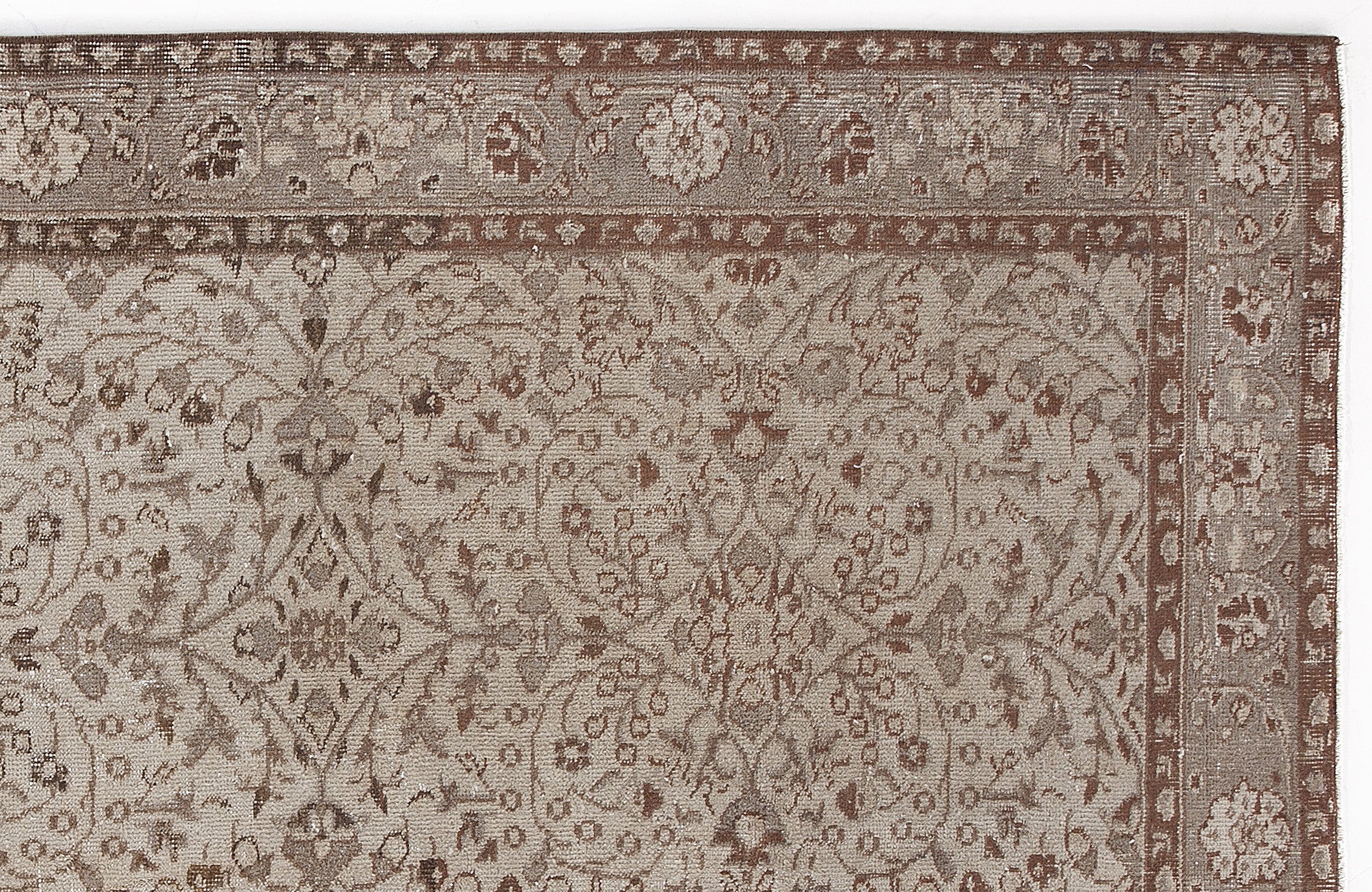 Atina 6192 Beige Vintage Wool Handmade Area Rug 5'5" x 8'10"