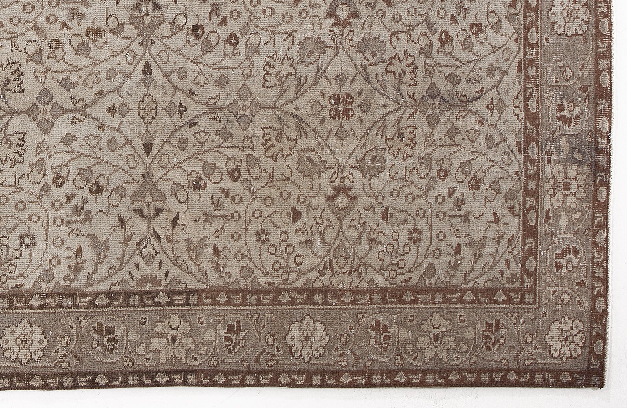 Atina 6192 Beige Vintage Wool Handmade Area Rug 5'5" x 8'10"