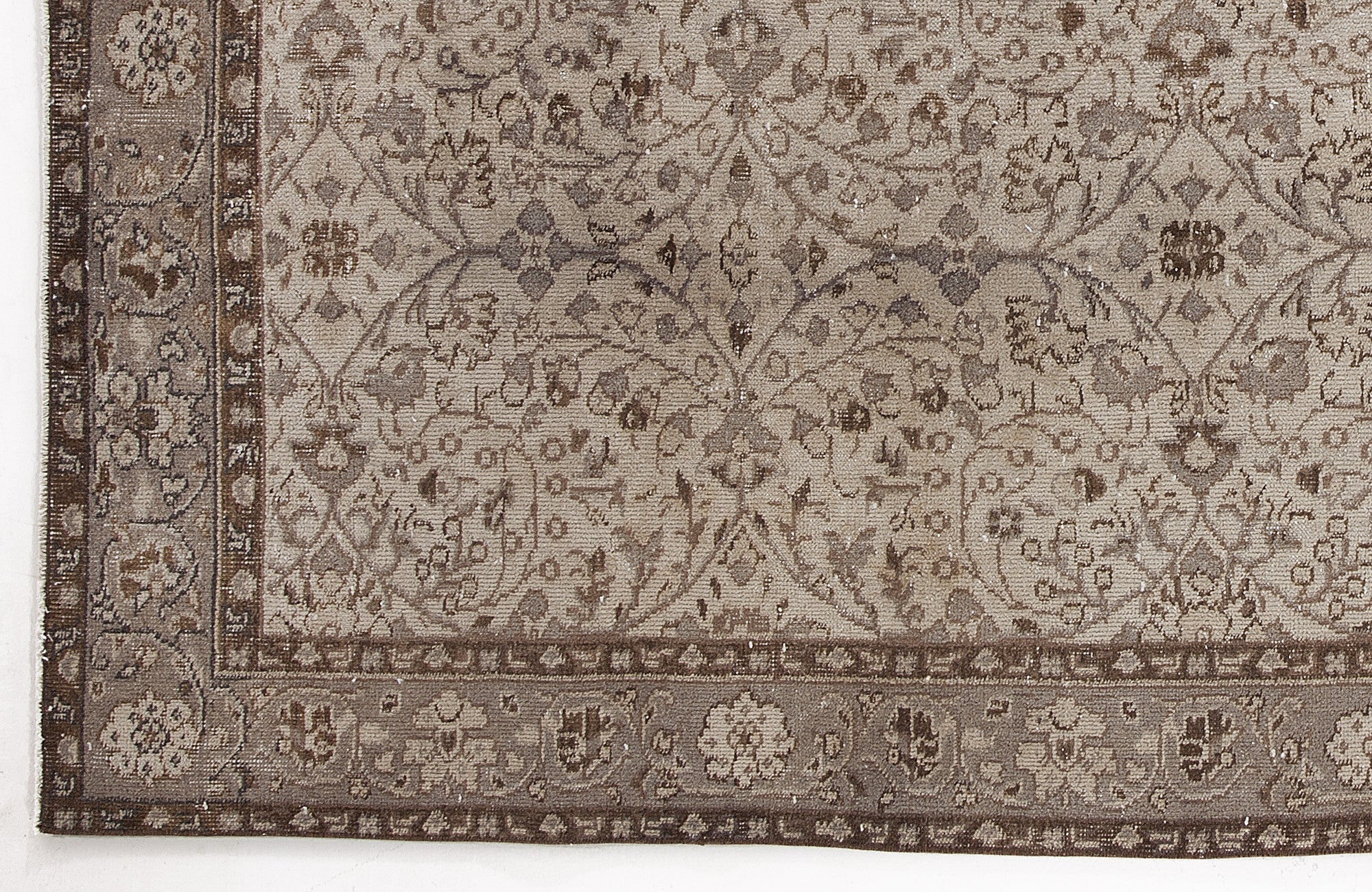 Atina 6192 Beige Vintage Wool Handmade Area Rug 5'5" x 8'10"