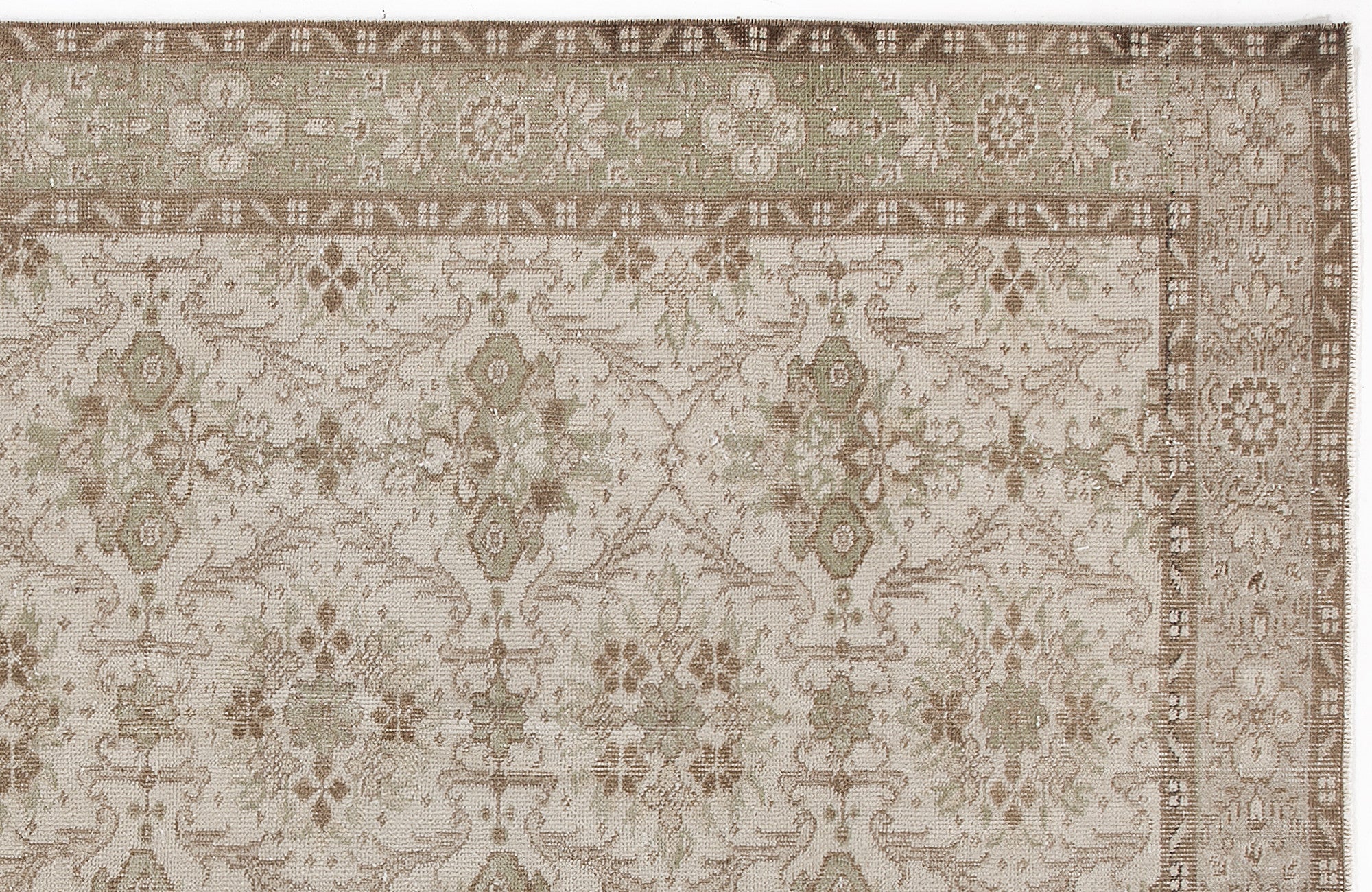 Atina 6209 Beige Vintage Wool Handmade Area Rug 4'10" x 8'2"