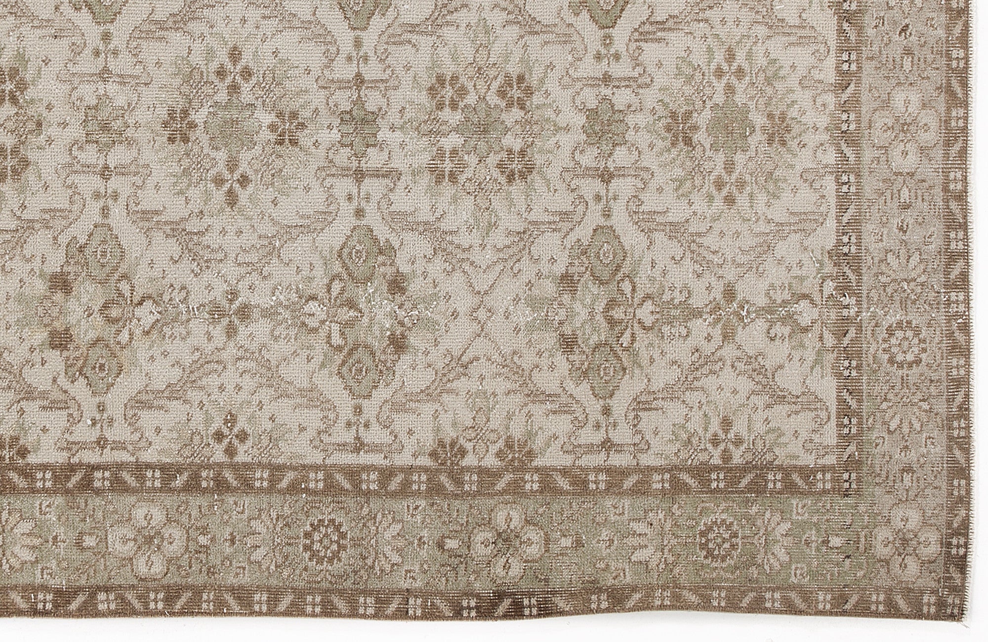 Atina 6209 Beige Vintage Wool Handmade Area Rug 4'10" x 8'2"