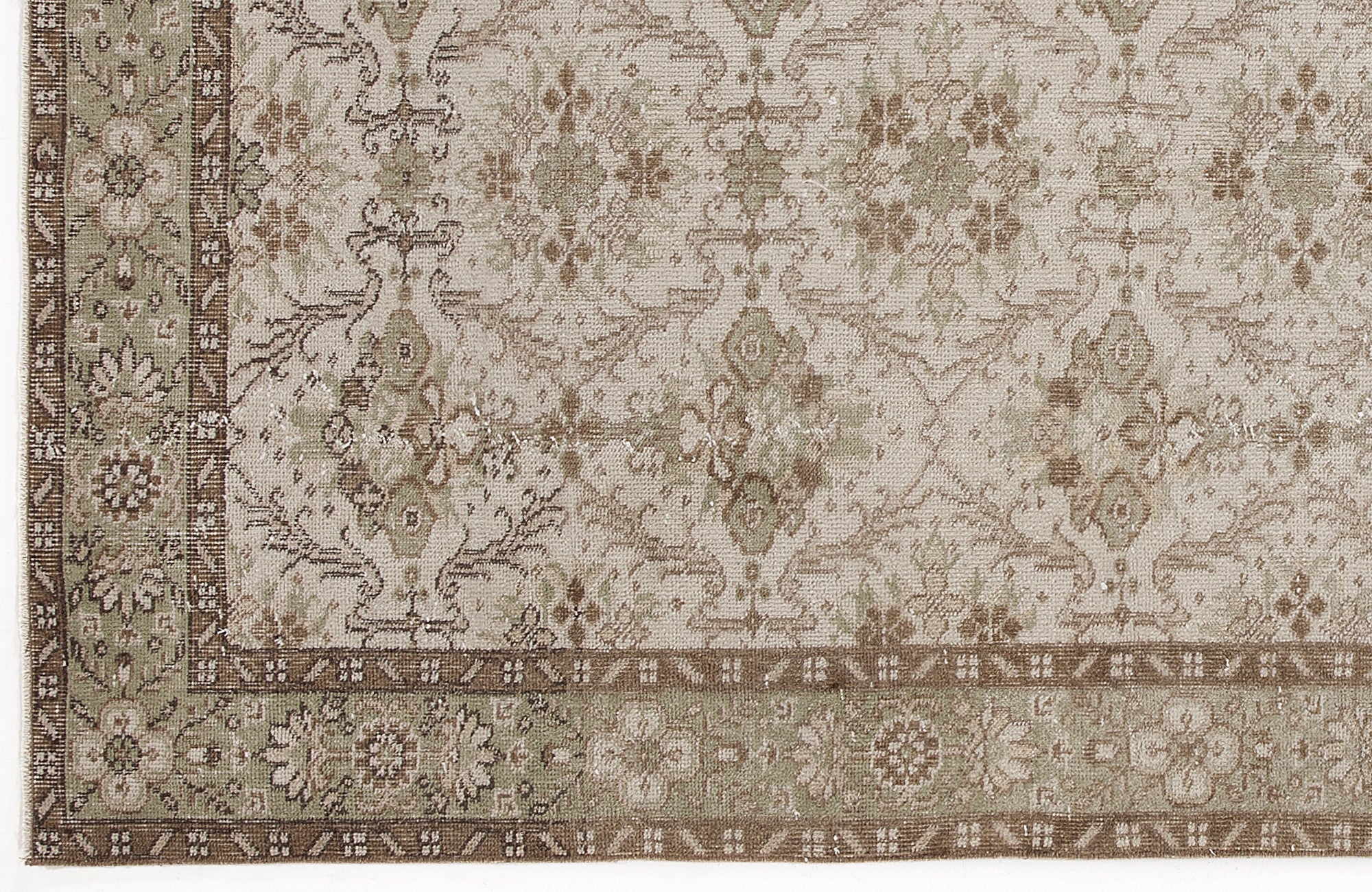 Atina 6209 Beige Vintage Wool Handmade Area Rug 4'10" x 8'2"