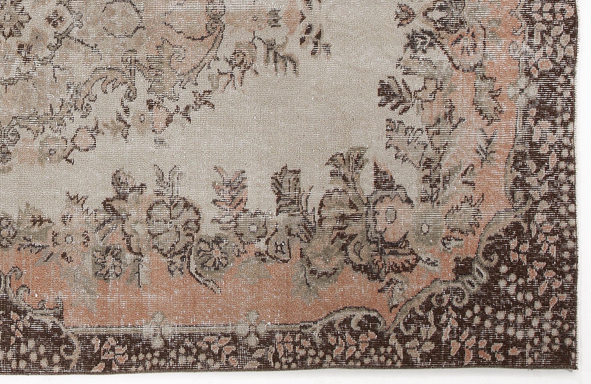 Atina 6216 Beige Vintage Wool Handmade Area Rug 5'7" x 9'1"