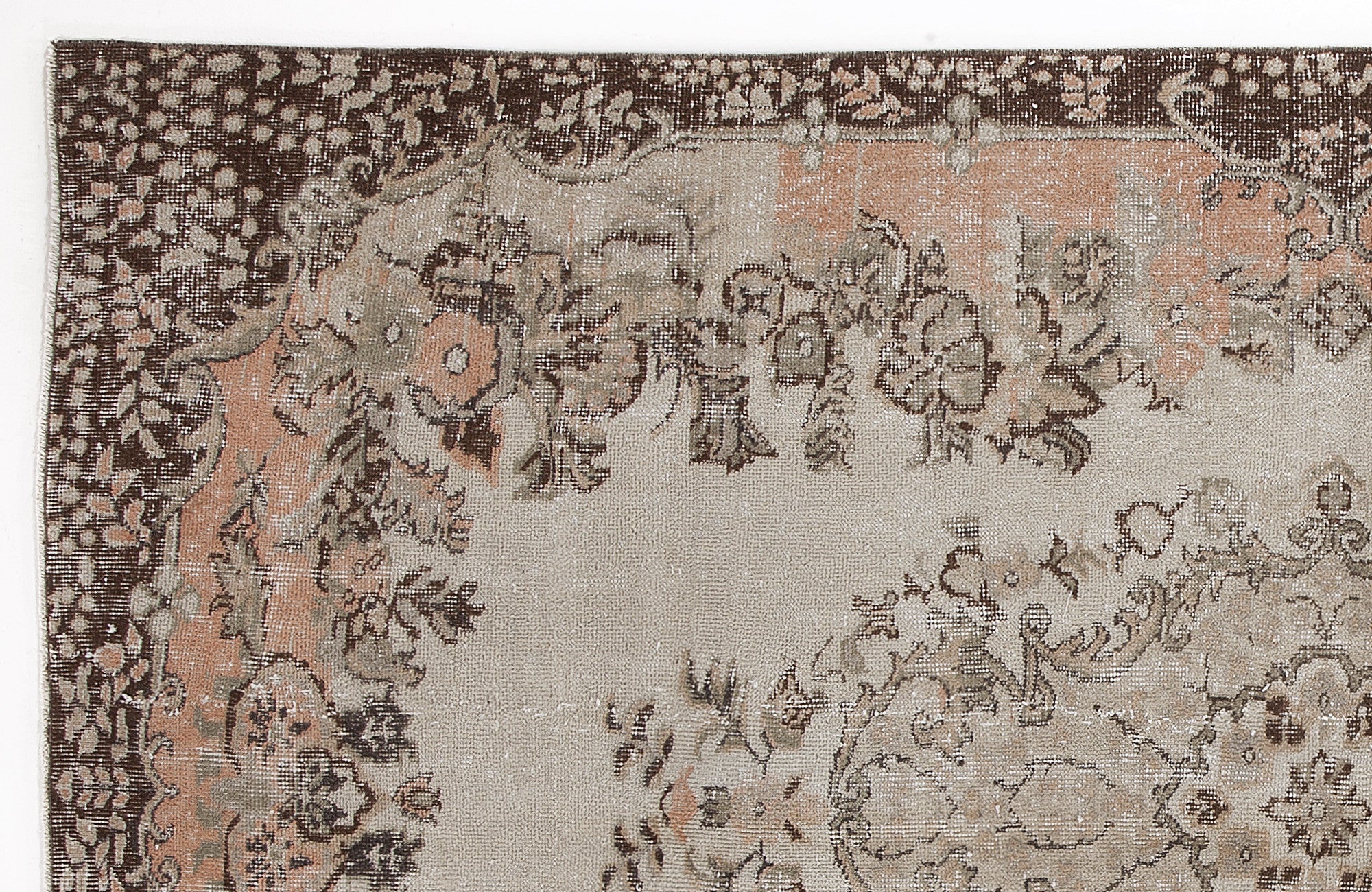 Atina 6216 Beige Vintage Wool Handmade Area Rug 5'7" x 9'1"