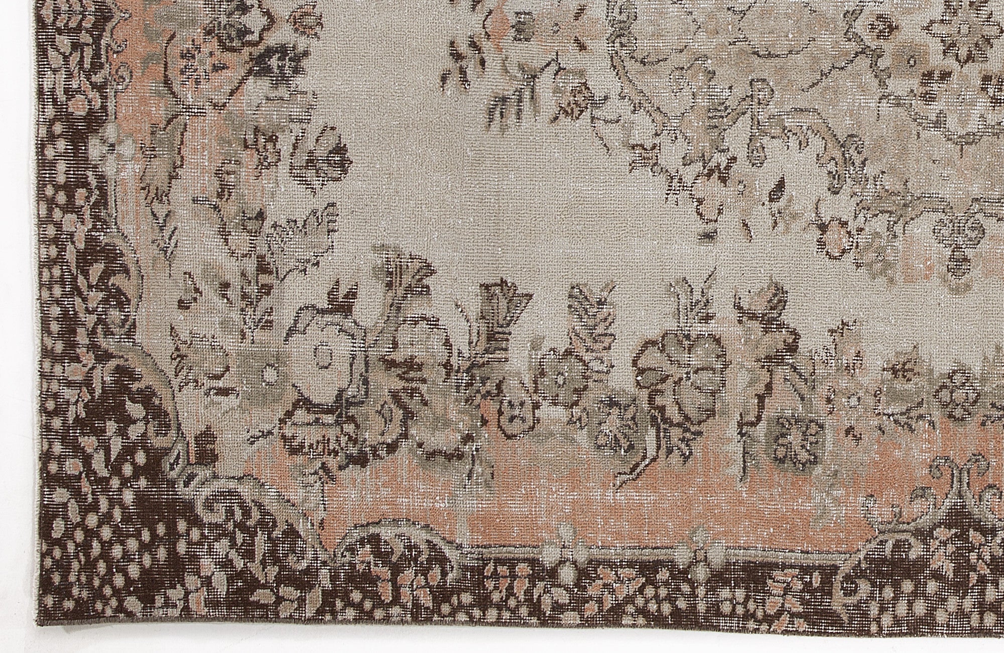 Atina 6216 Beige Vintage Wool Handmade Area Rug 5'7" x 9'1"