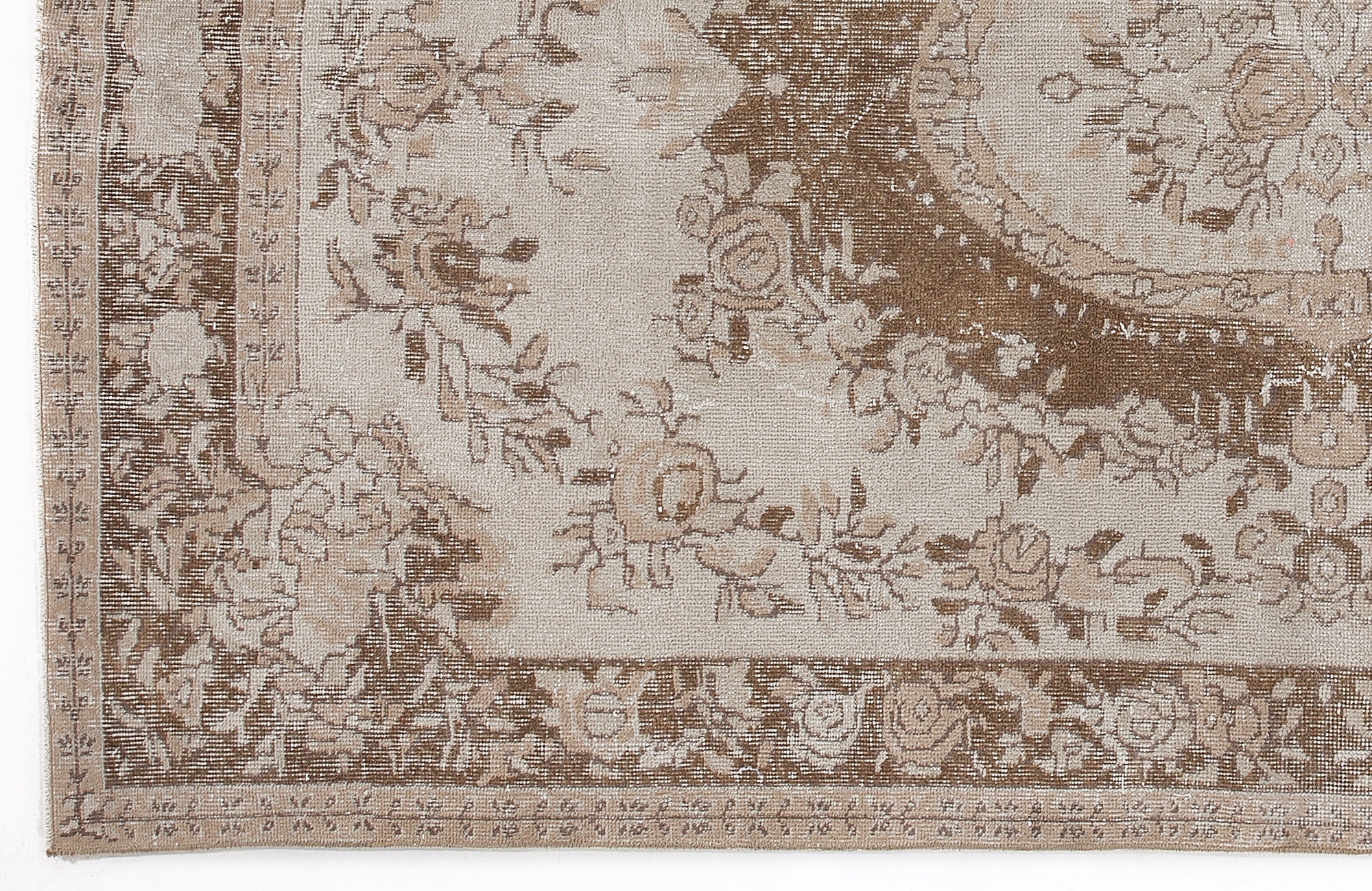 Atina 6222 Beige Vintage Wool Handmade Area Rug 5'7" x 9'4"