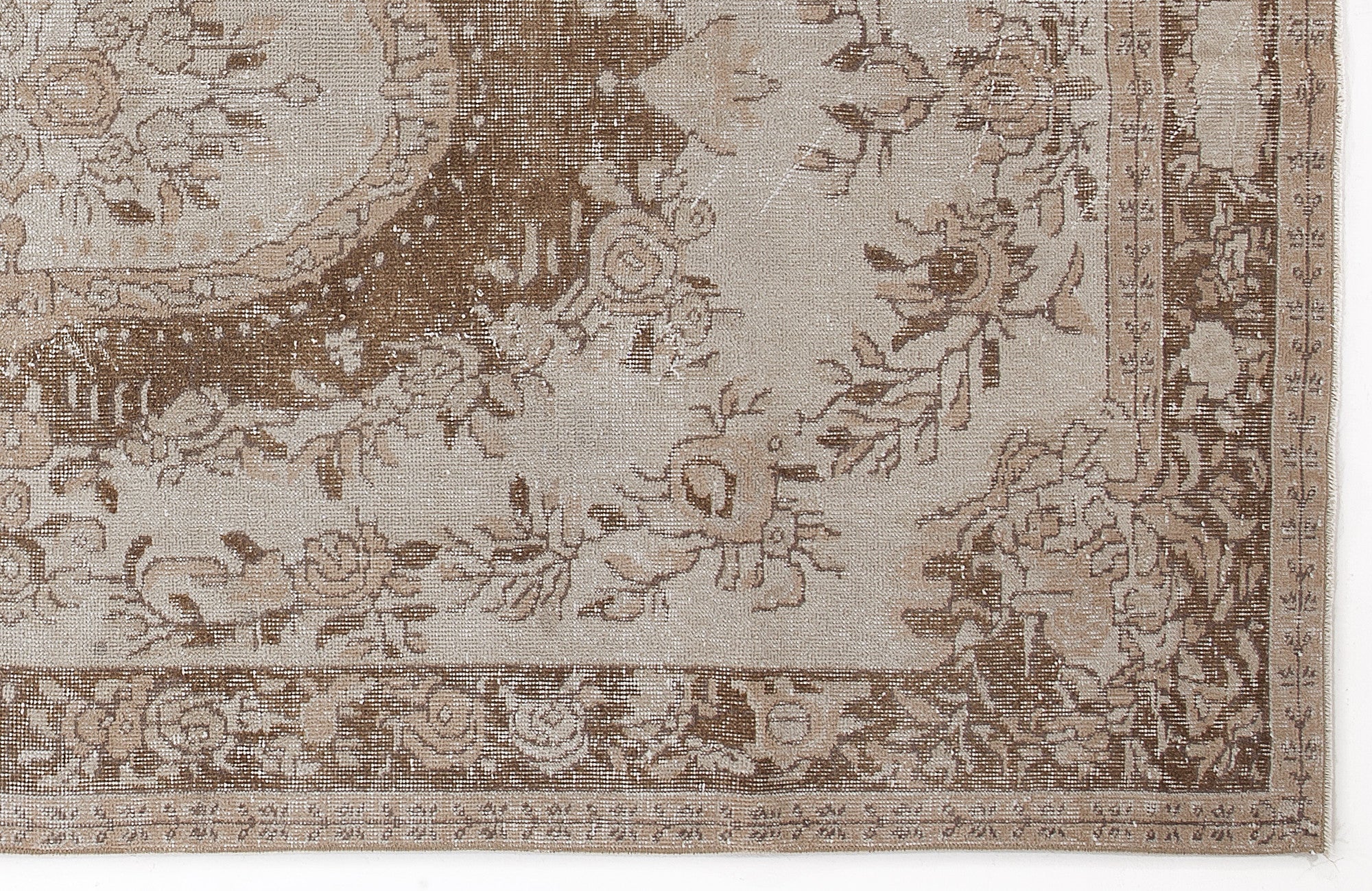 Atina 6222 Beige Vintage Wool Handmade Area Rug 5'7" x 9'4"