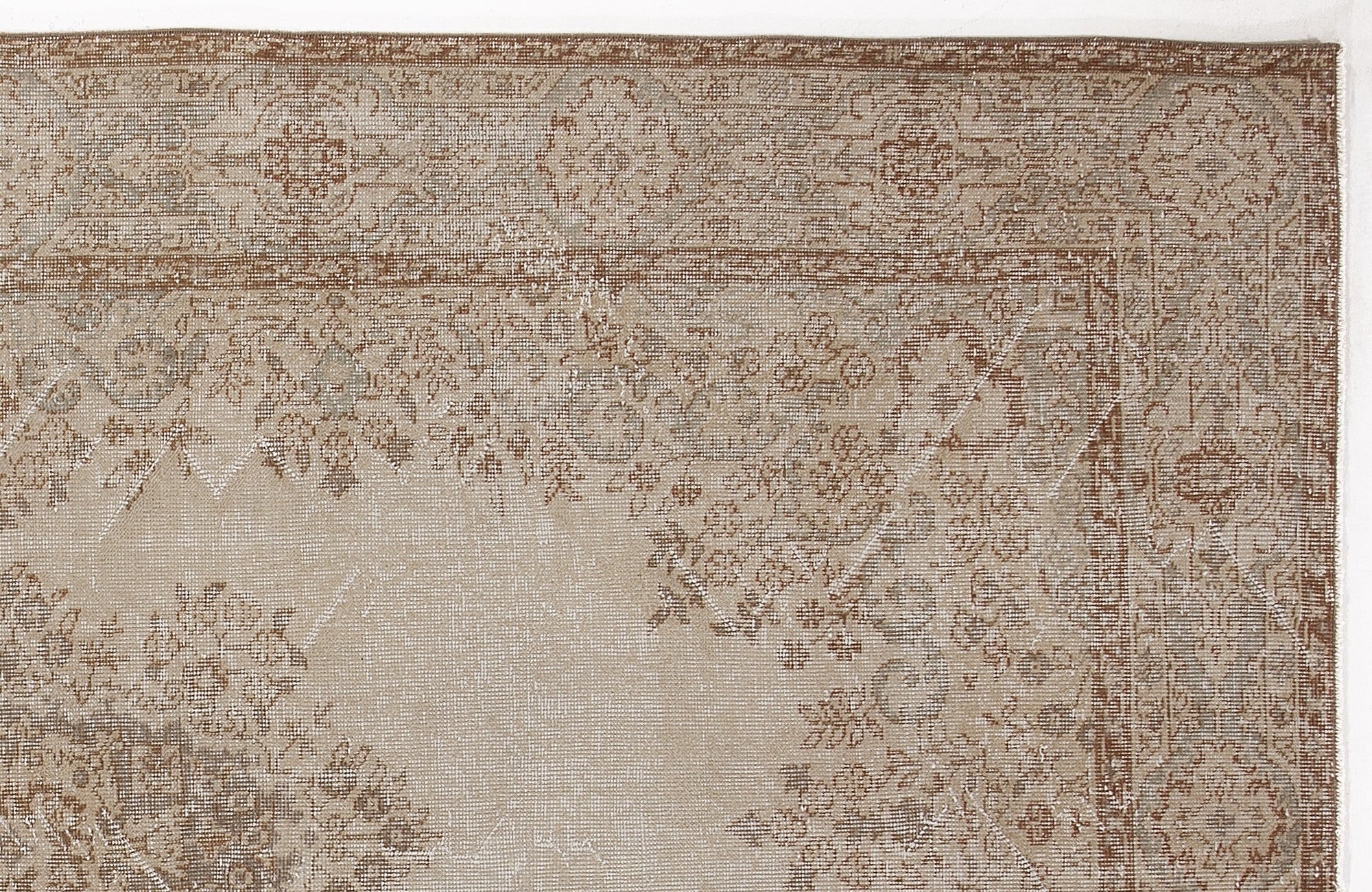 Atina 6284 Beige Vintage Wool Handmade Area Rug 5'8" x 9'3"
