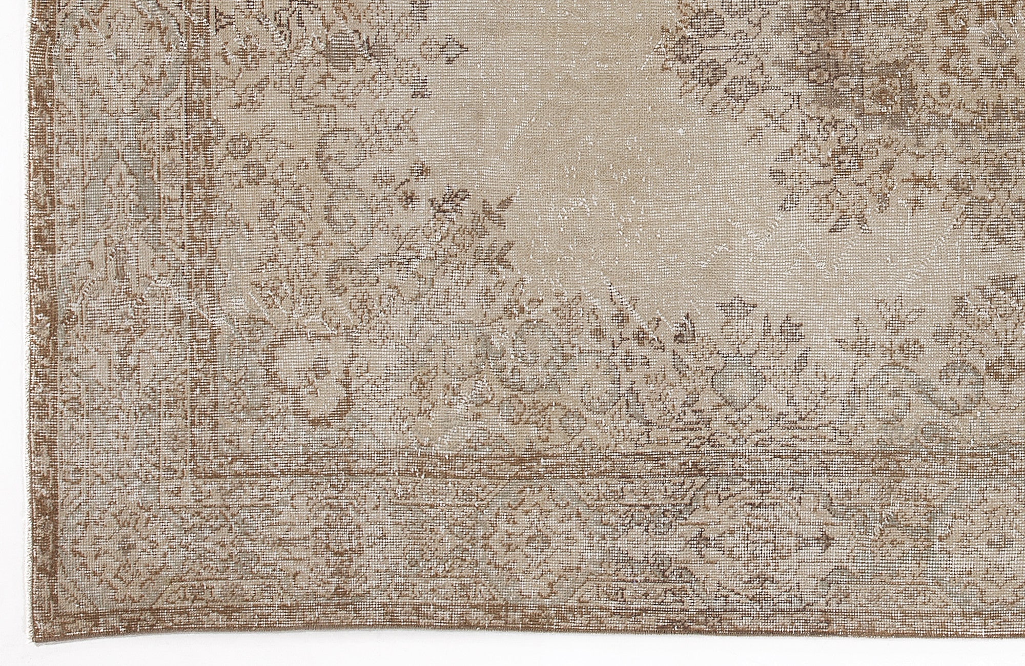 Atina 6284 Beige Vintage Wool Handmade Area Rug 5'8" x 9'3"