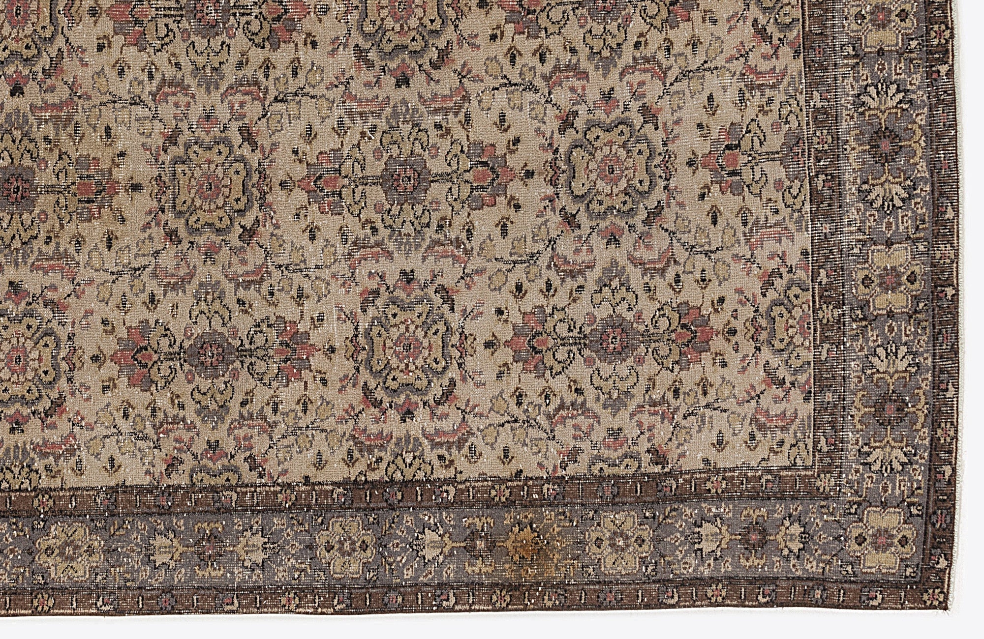 Atina 6427 Beige Vintage Wool Handmade Area Rug 5'3" x 8'6"