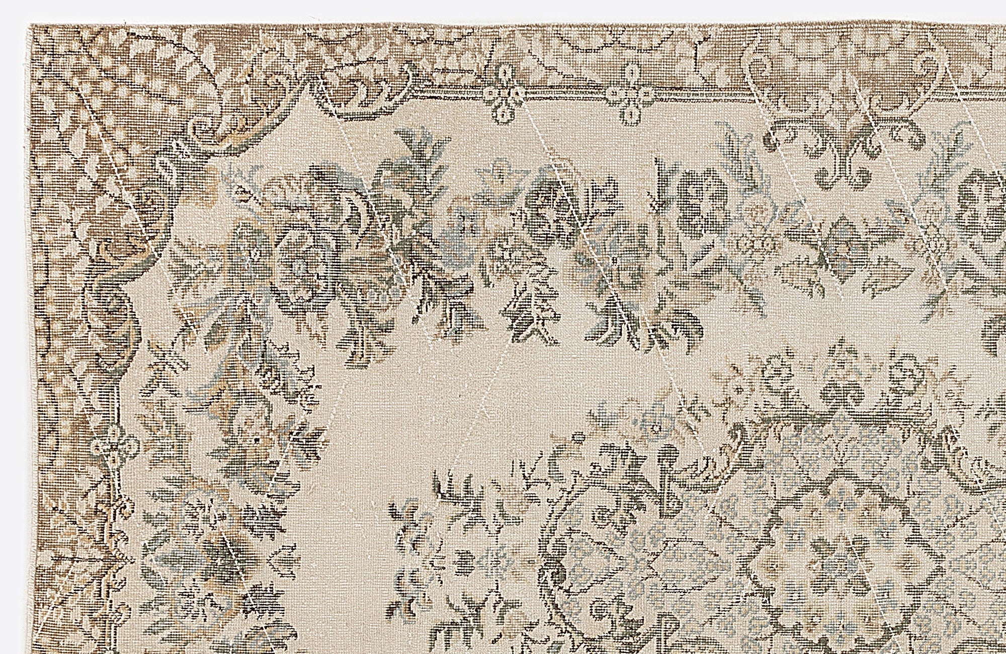 Atina 6737 Beige Vintage Wool Handmade Area Rug 5'7" x 8'8"