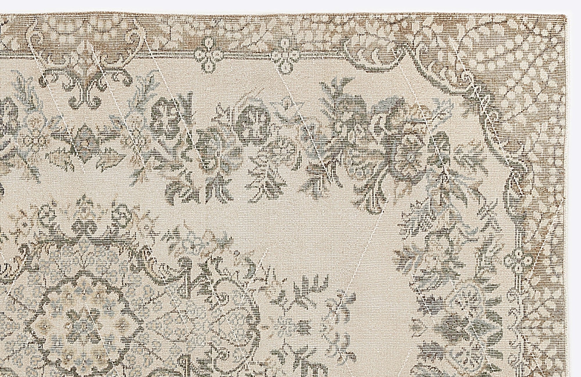 Atina 6737 Beige Vintage Wool Handmade Area Rug 5'7" x 8'8"