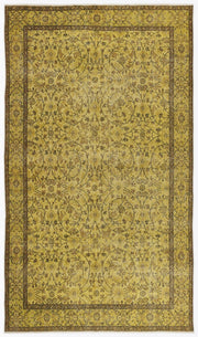 Atina 6948 Yellow Vintage Wool Handmade Area Rug 5'6" x 9'6"