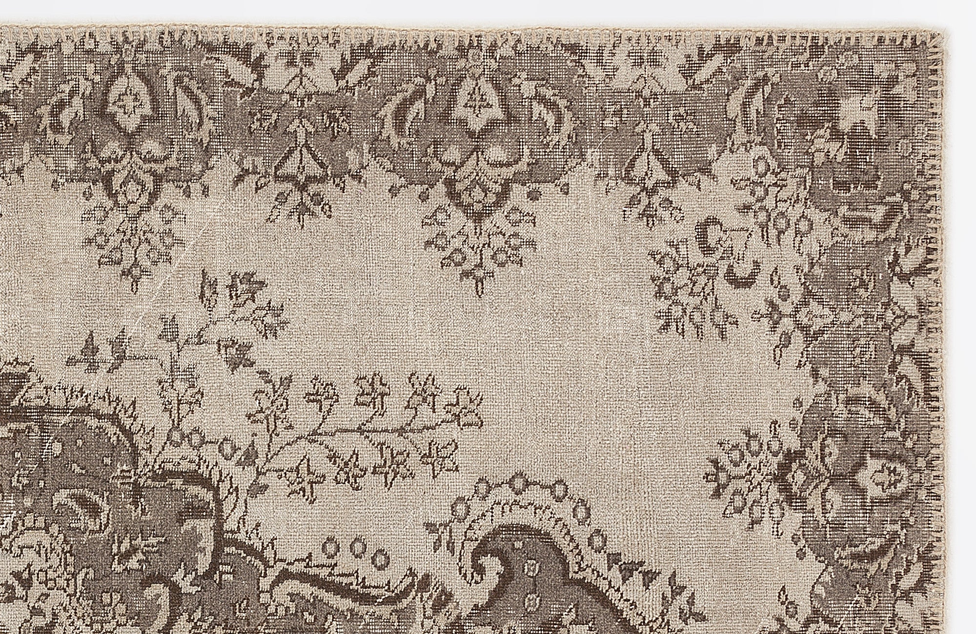 Atina 6996 Beige Vintage Wool Handmade Area Rug 5'4" x 8'6"