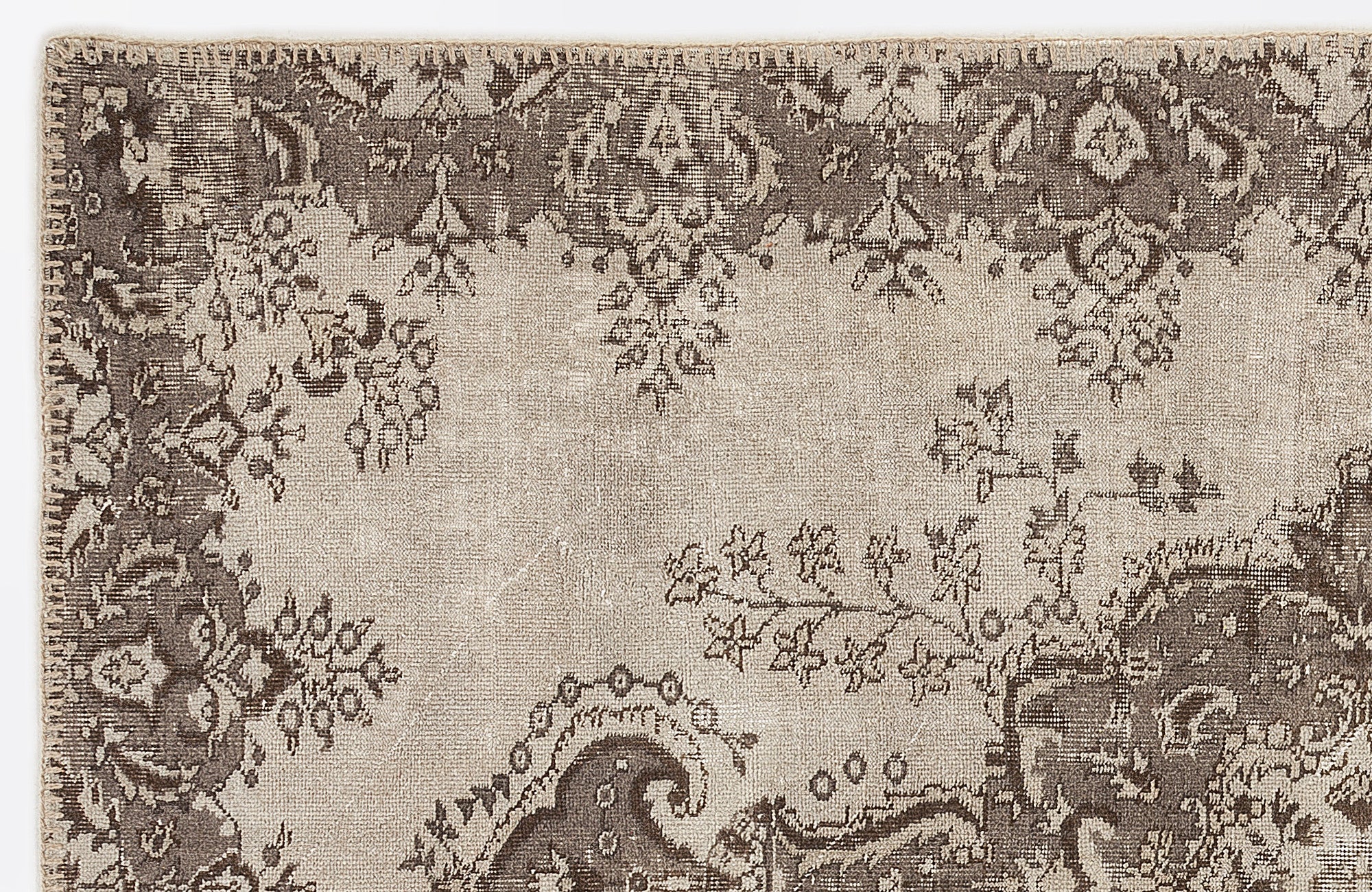 Atina 6996 Beige Vintage Wool Handmade Area Rug 5'4" x 8'6"