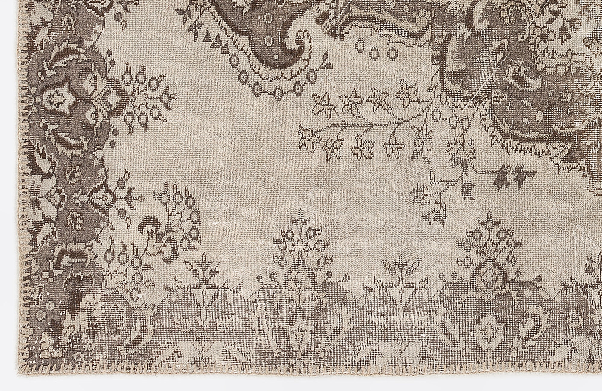 Atina 6996 Beige Vintage Wool Handmade Area Rug 5'4" x 8'6"