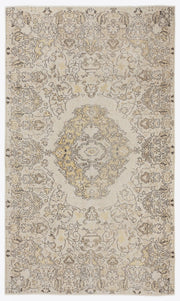 Atina 7010 Beige Vintage Wool Handmade Area Rug 5'6" x 9'3"