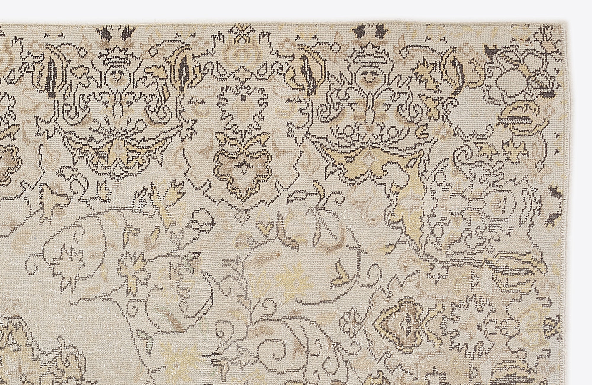 Atina 7010 Beige Vintage Wool Handmade Area Rug 5'6" x 9'3"