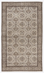 Atina 7075 Beige Vintage Wool Handmade Area Rug 5'7" x 9'6"
