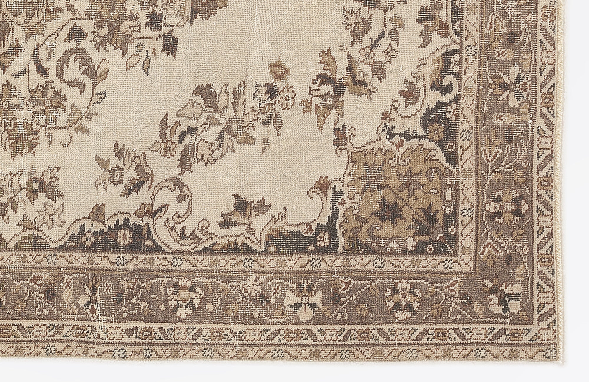 Atina 7188 Beige Vintage Wool Handmade Area Rug 5'5" x 8'9"