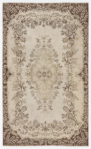 Atina 7191 Beige Vintage Wool Handmade Area Rug 5'7" x 9'3"