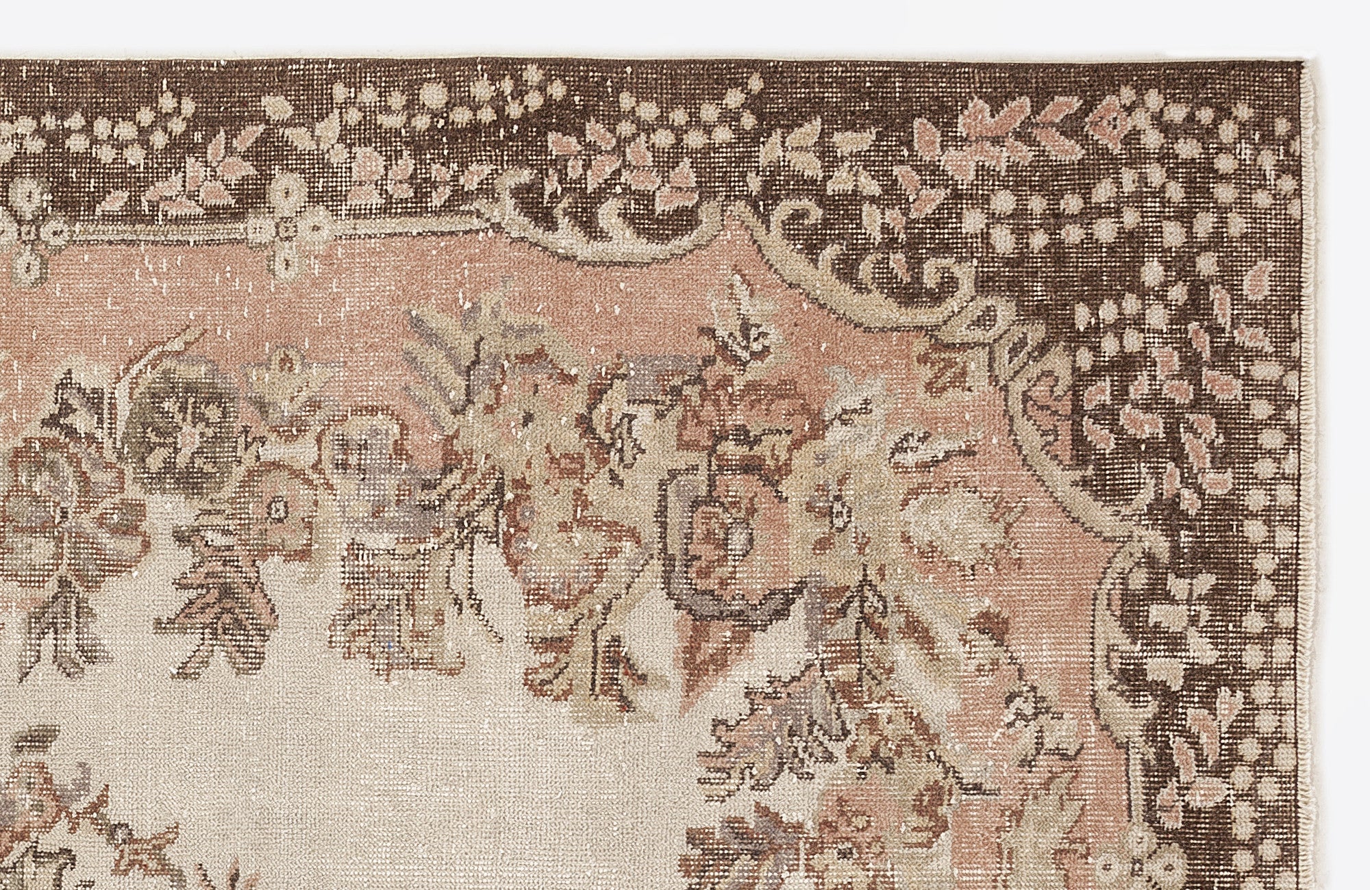 Atina 7193 Beige Vintage Wool Handmade Area Rug 6'2" x 9'9"