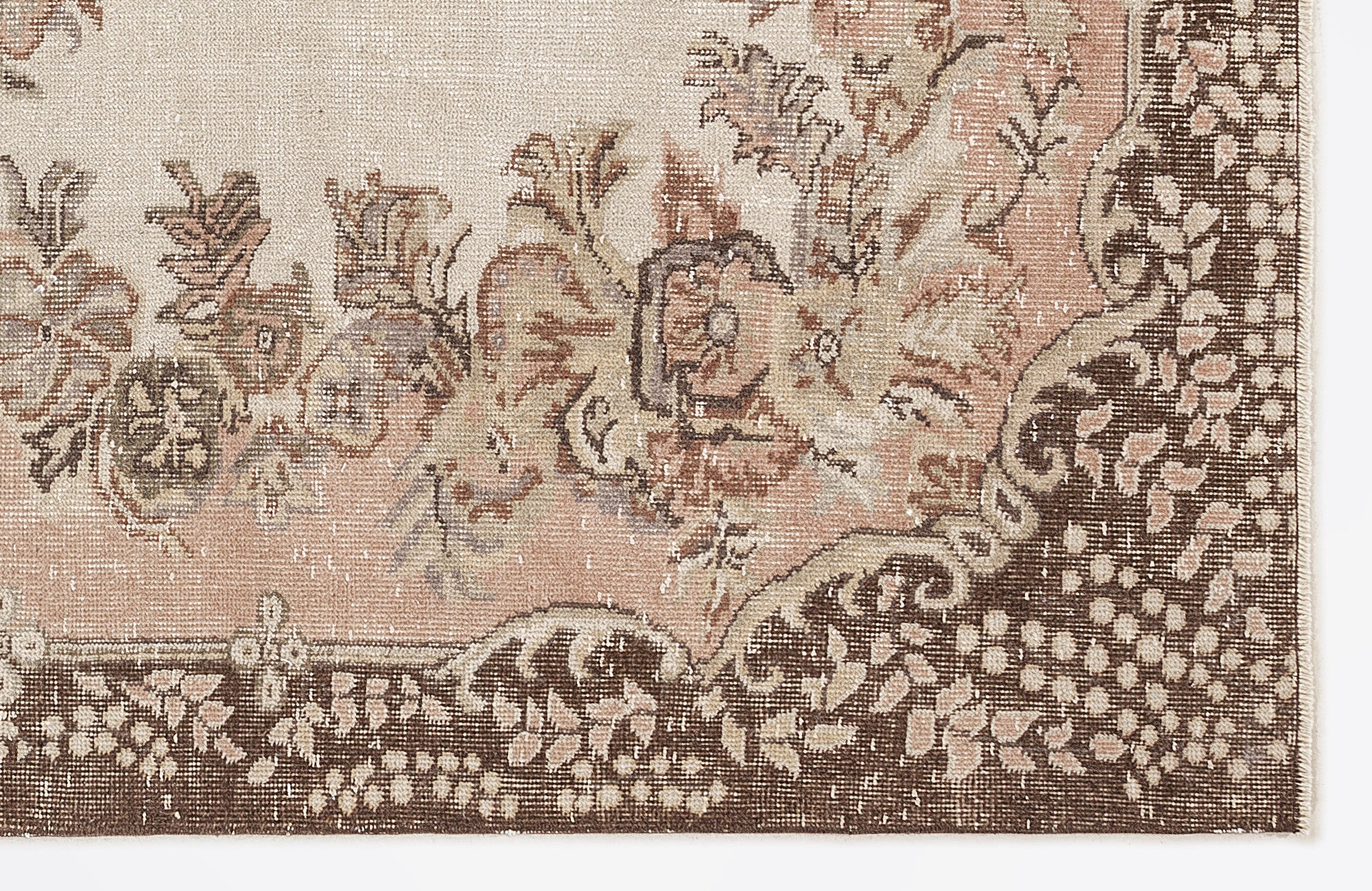 Atina 7193 Beige Vintage Wool Handmade Area Rug 6'2" x 9'9"