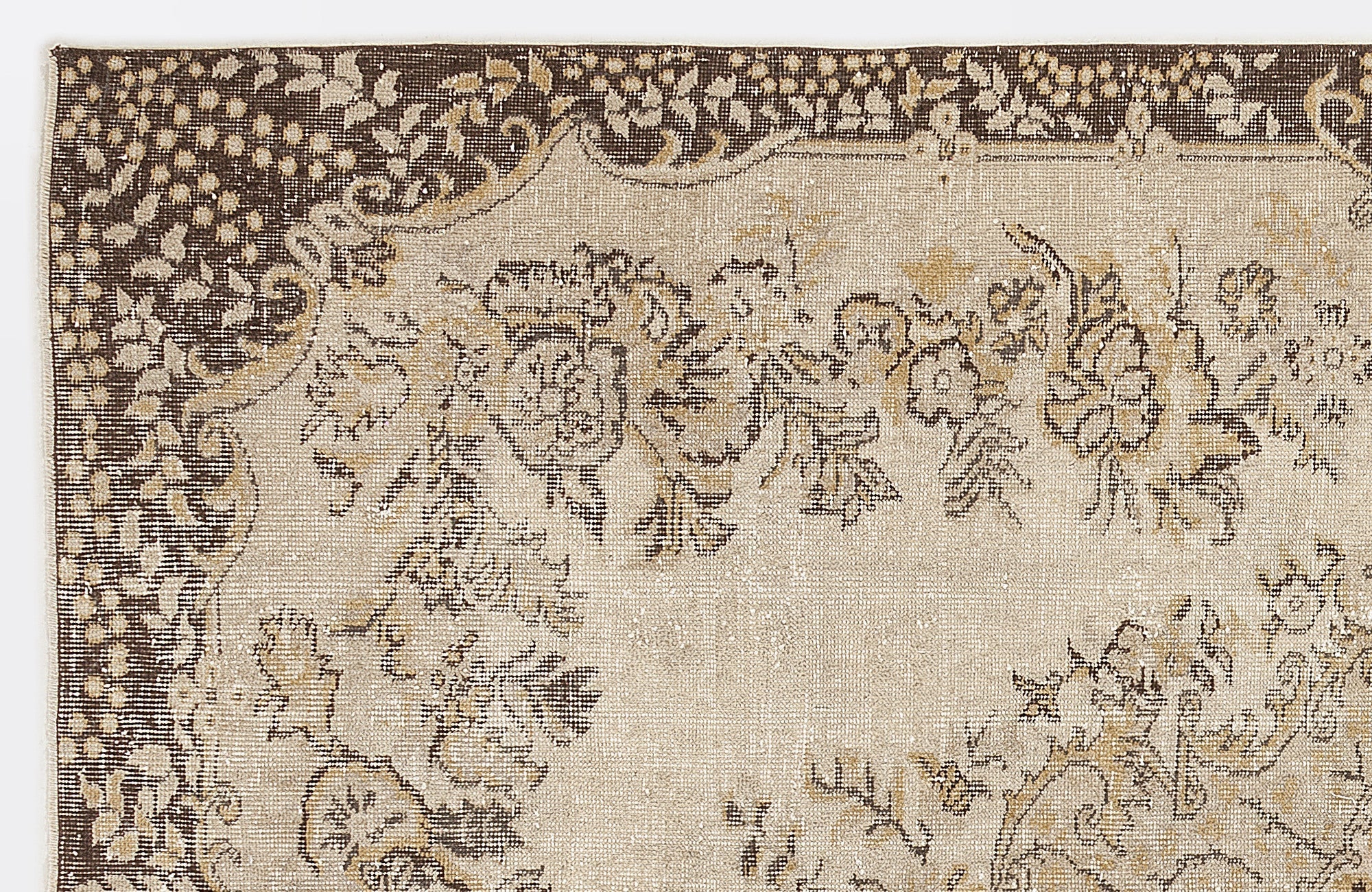 Atina 7197 Beige Vintage Wool Handmade Area Rug 5'11" x 9'6"