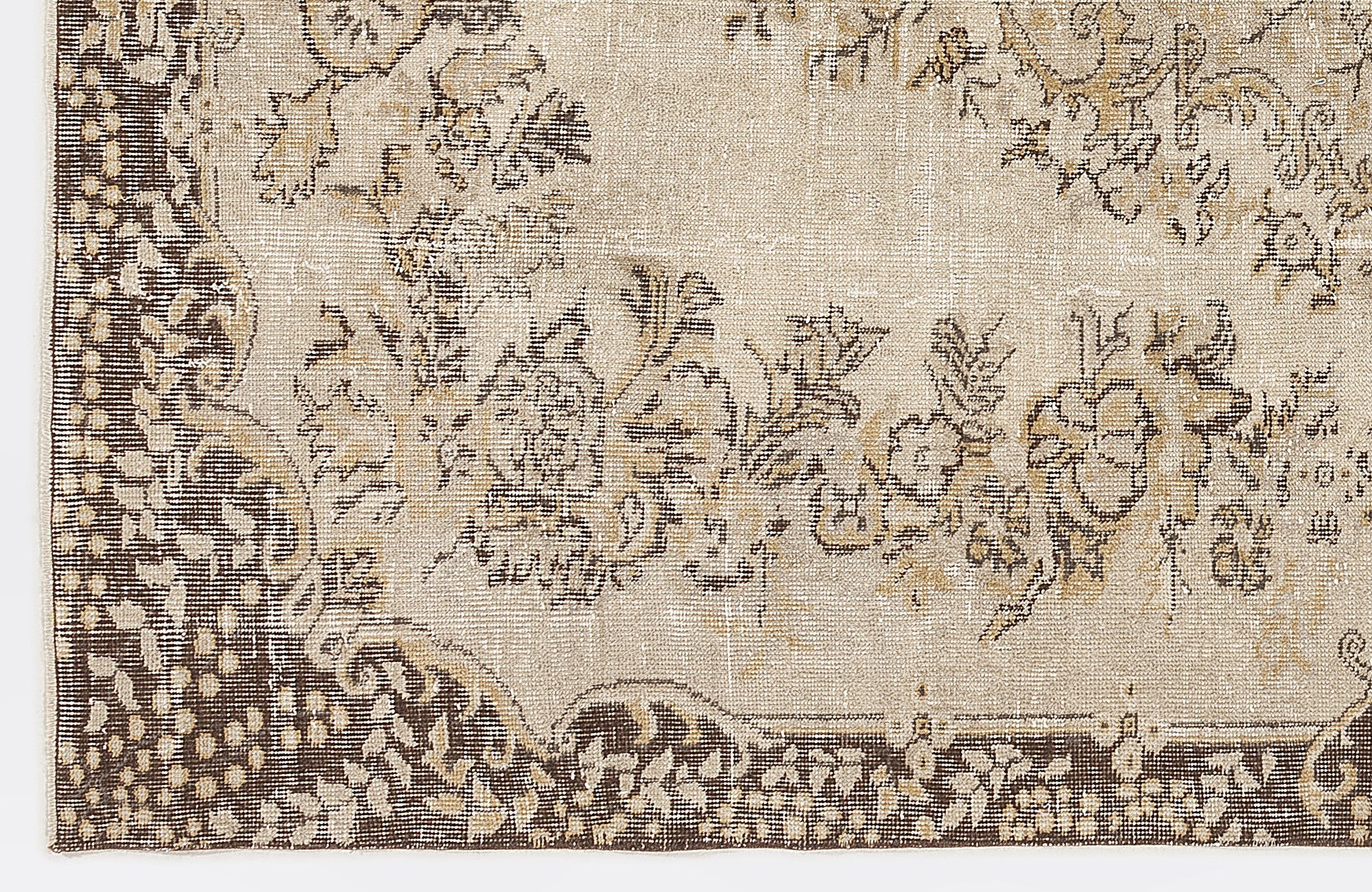 Atina 7197 Beige Vintage Wool Handmade Area Rug 5'11" x 9'6"