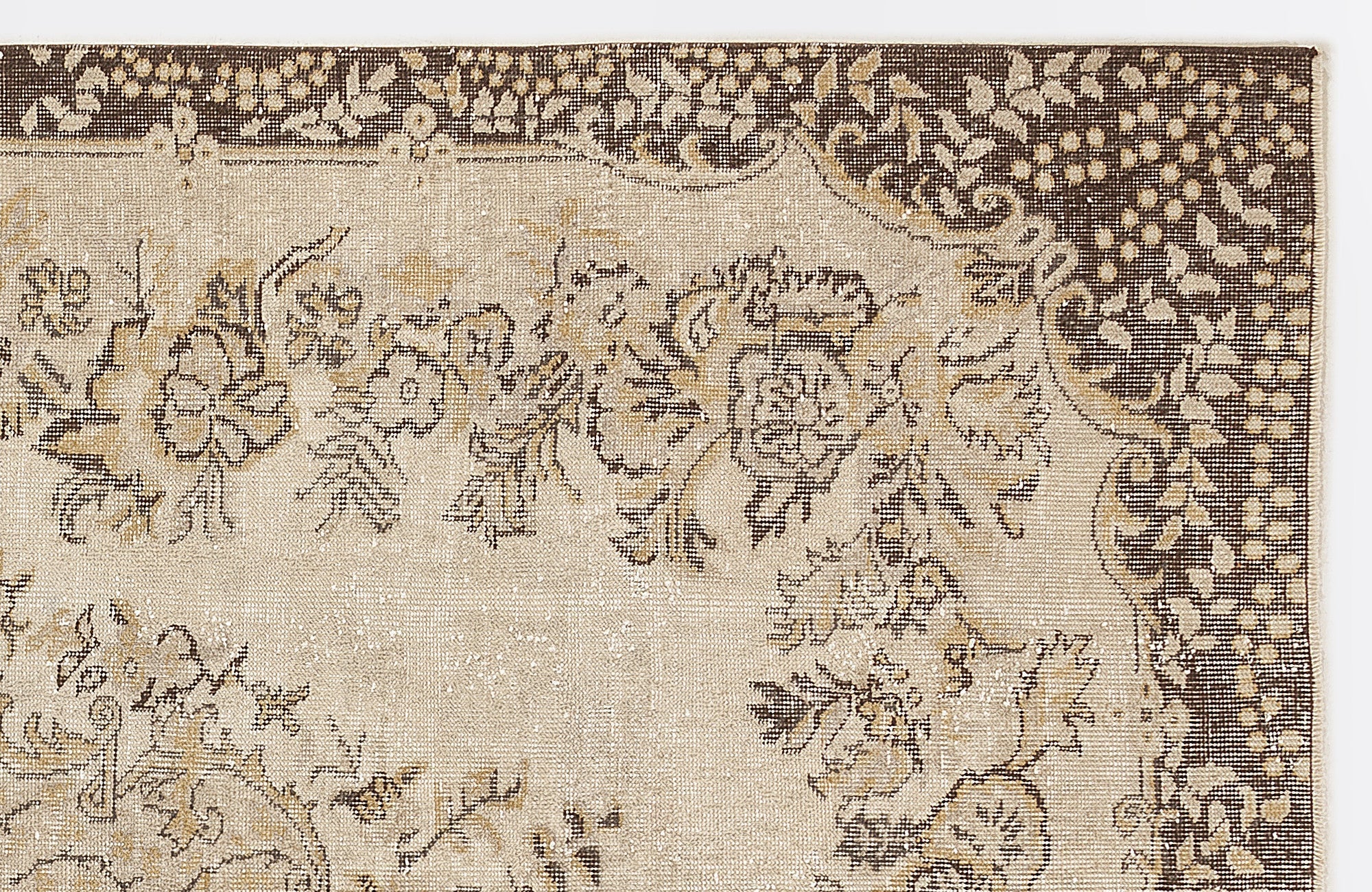 Atina 7197 Beige Vintage Wool Handmade Area Rug 5'11" x 9'6"