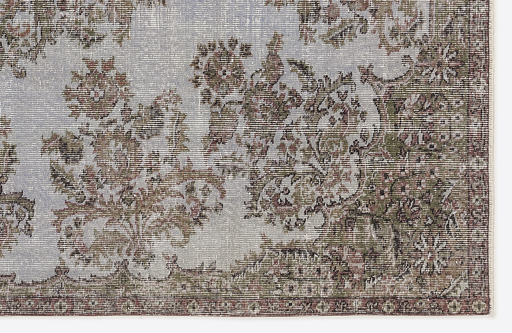 Atina 7220 Grey Vintage Wool Handmade Area Rug 5'6" x 8'10"