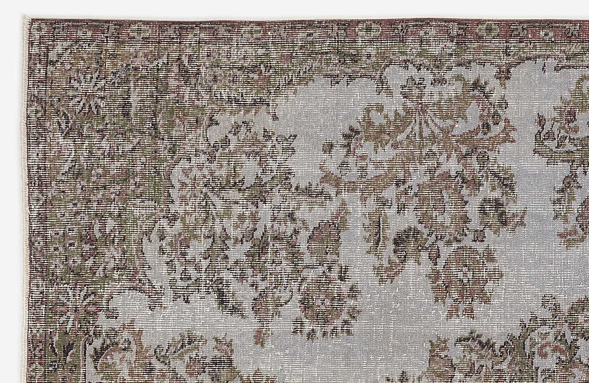 Atina 7220 Grey Vintage Wool Handmade Area Rug 5'6" x 8'10"