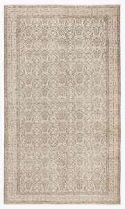 Atina 7268 Beige Vintage Wool Handmade Area Rug 5'5" x 9'2"