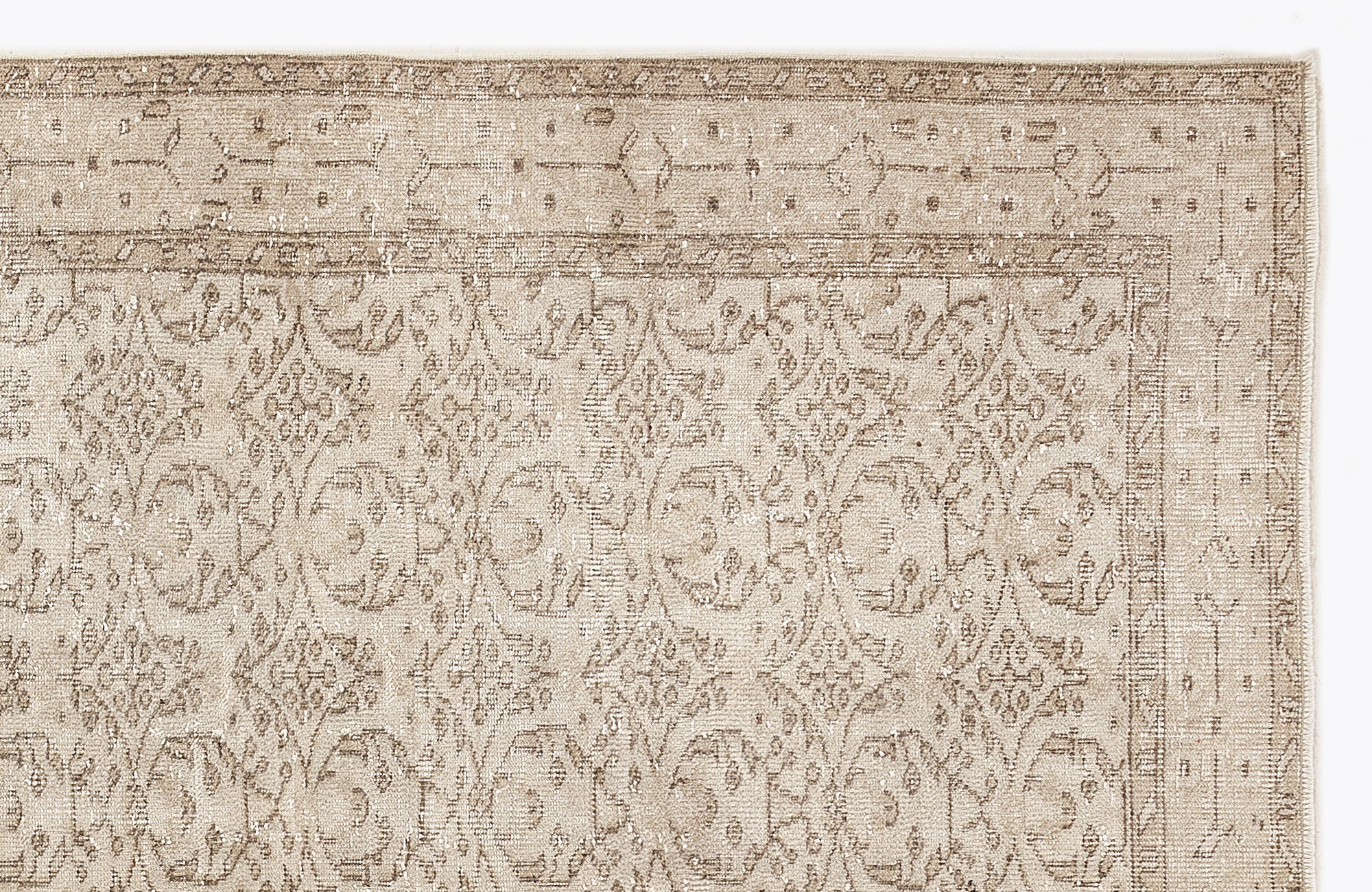 Atina 7268 Beige Vintage Wool Handmade Area Rug 5'5" x 9'2"