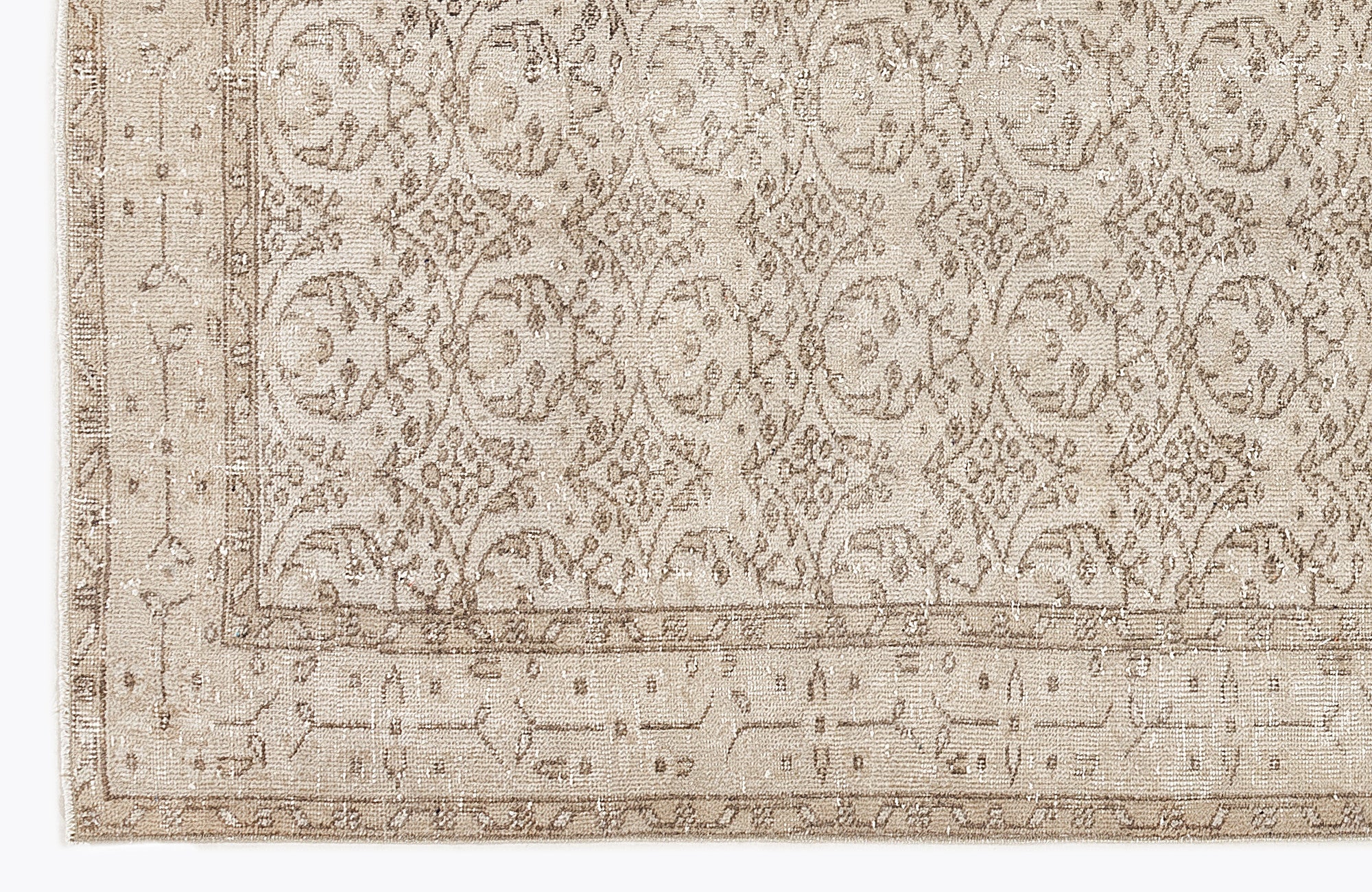 Atina 7268 Beige Vintage Wool Handmade Area Rug 5'5" x 9'2"