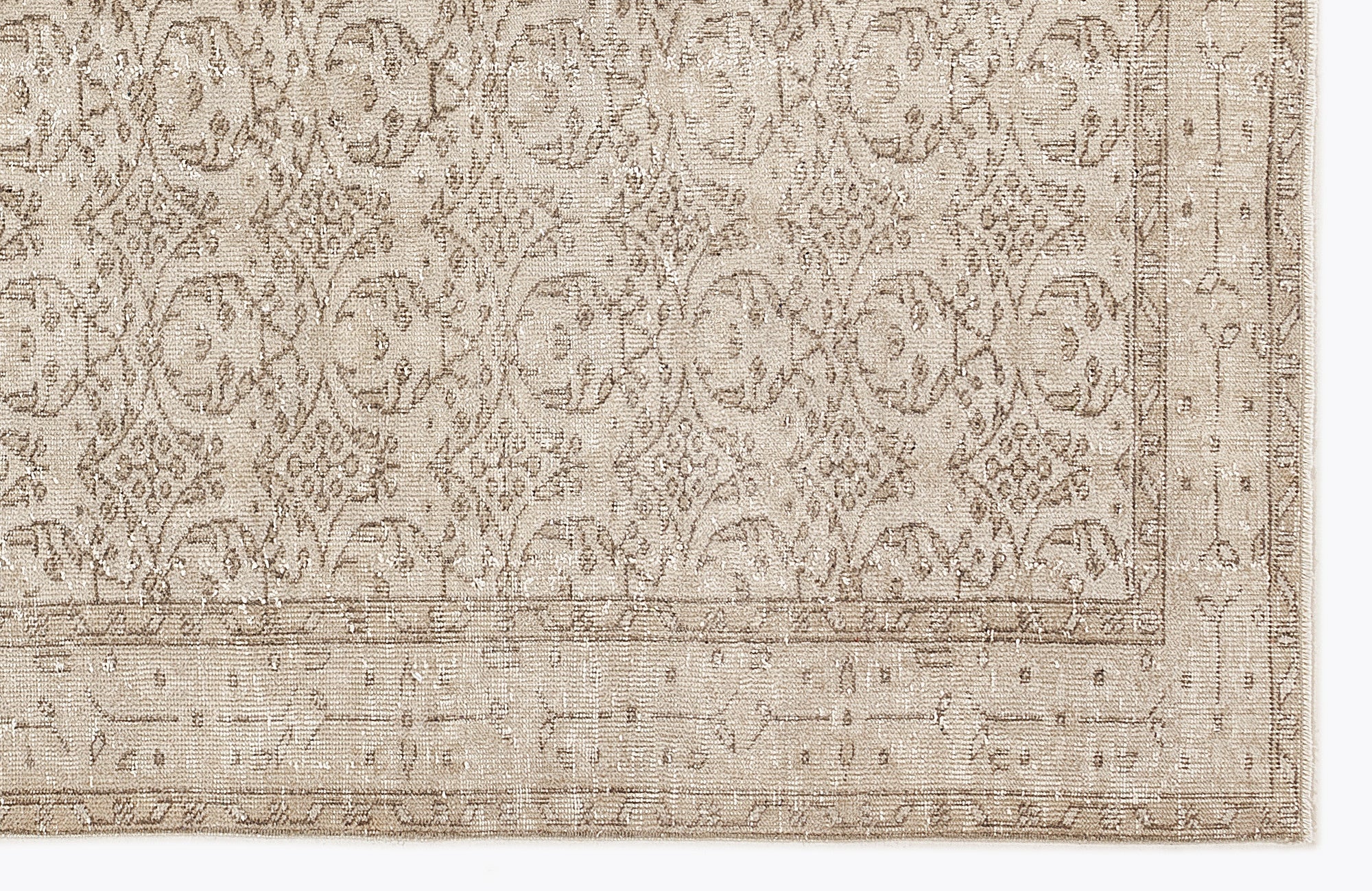 Atina 7268 Beige Vintage Wool Handmade Area Rug 5'5" x 9'2"