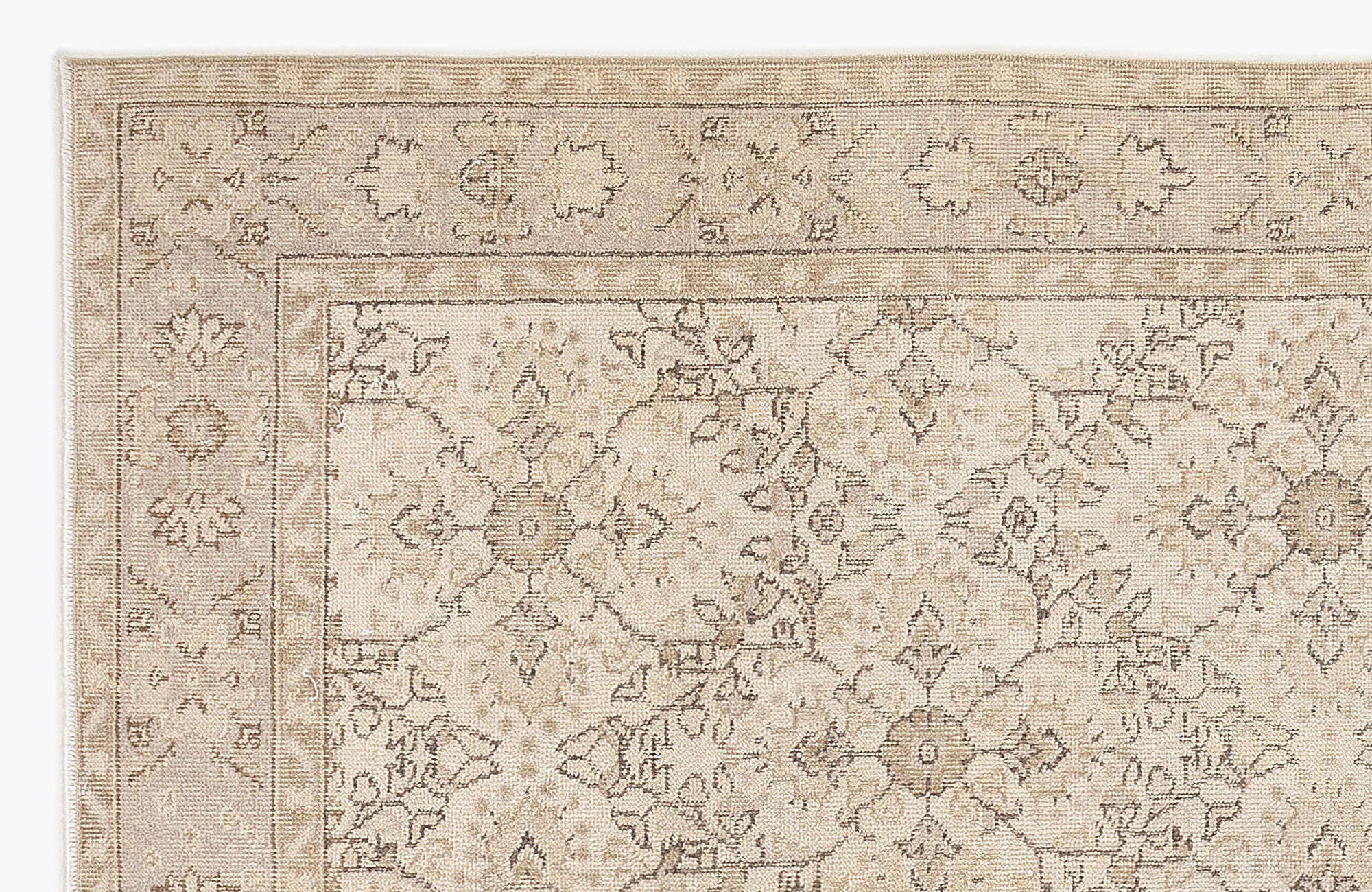 Atina 7272 Beige Vintage Wool Handmade Area Rug 5'9" x 9'6"