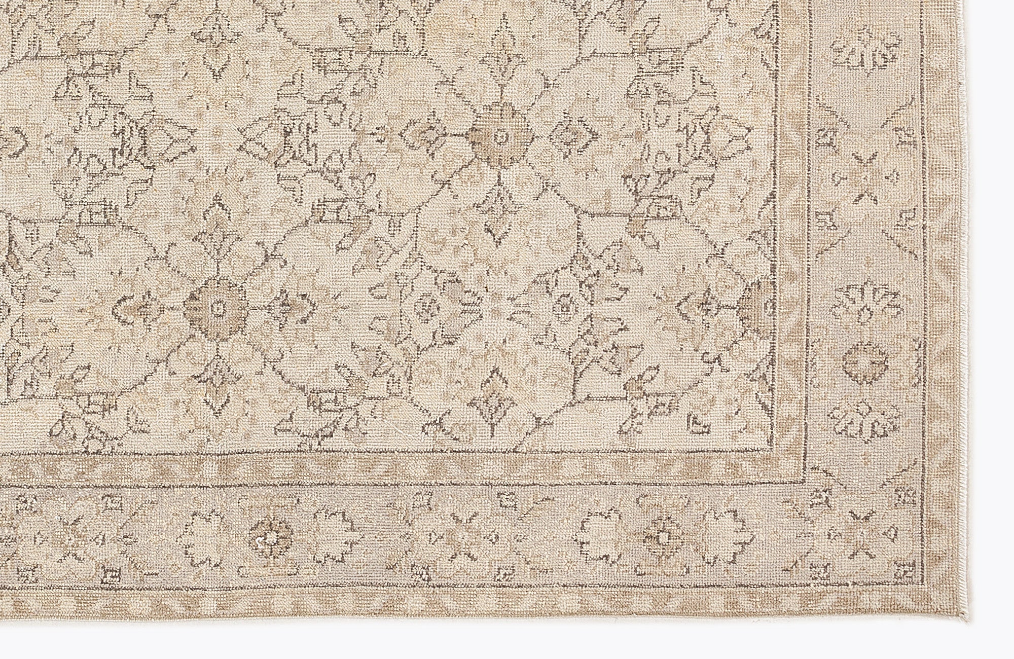 Atina 7272 Beige Vintage Wool Handmade Area Rug 5'9" x 9'6"