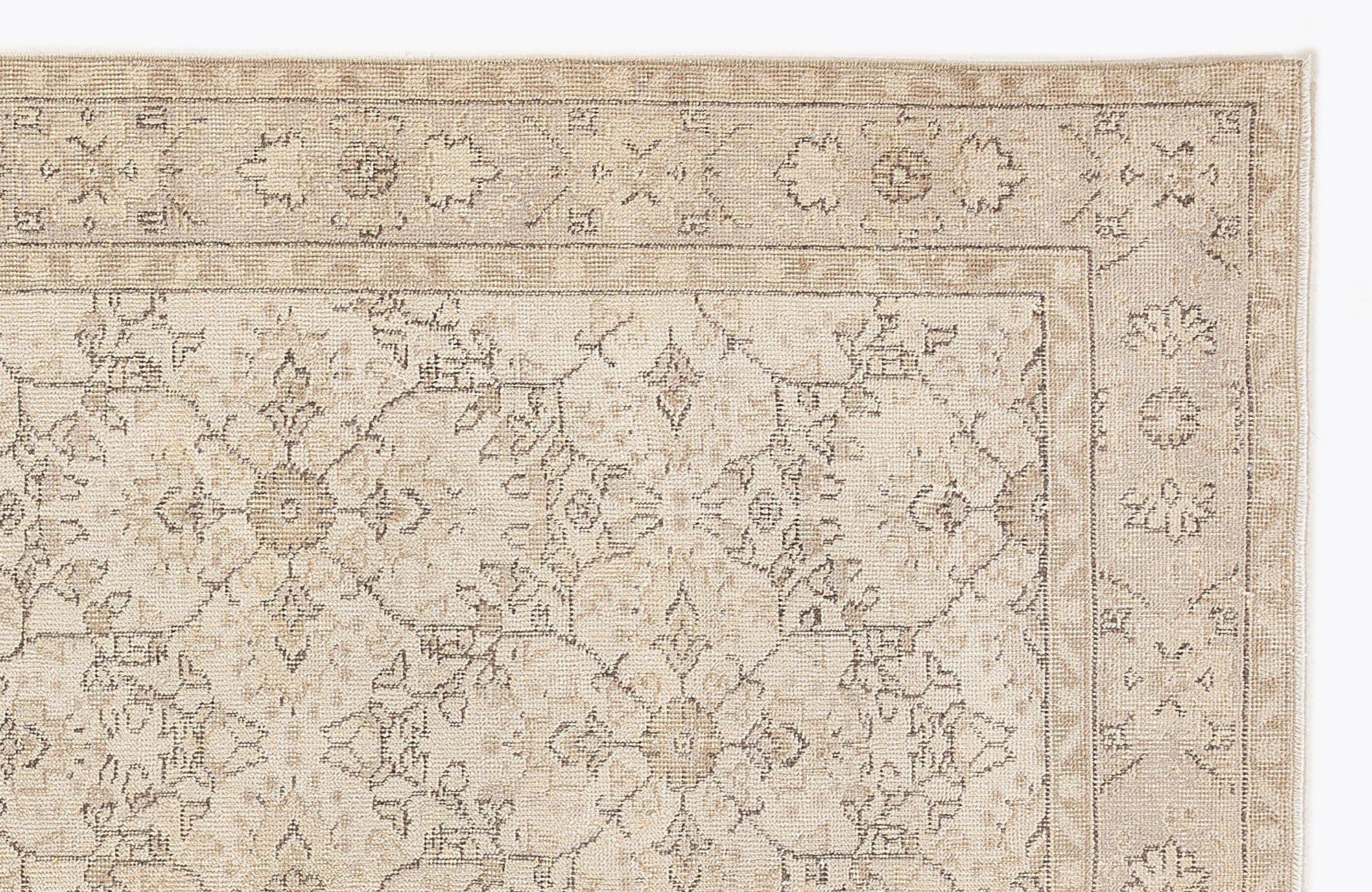 Atina 7272 Beige Vintage Wool Handmade Area Rug 5'9" x 9'6"