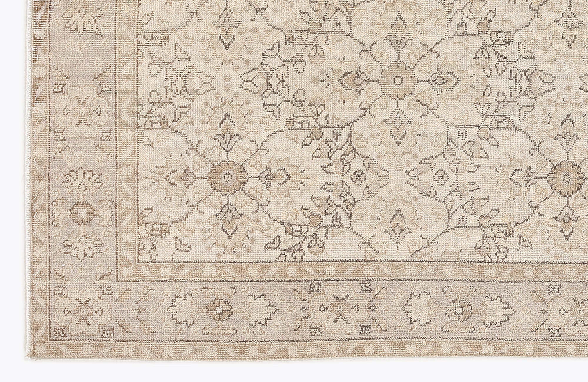 Atina 7272 Beige Vintage Wool Handmade Area Rug 5'9" x 9'6"