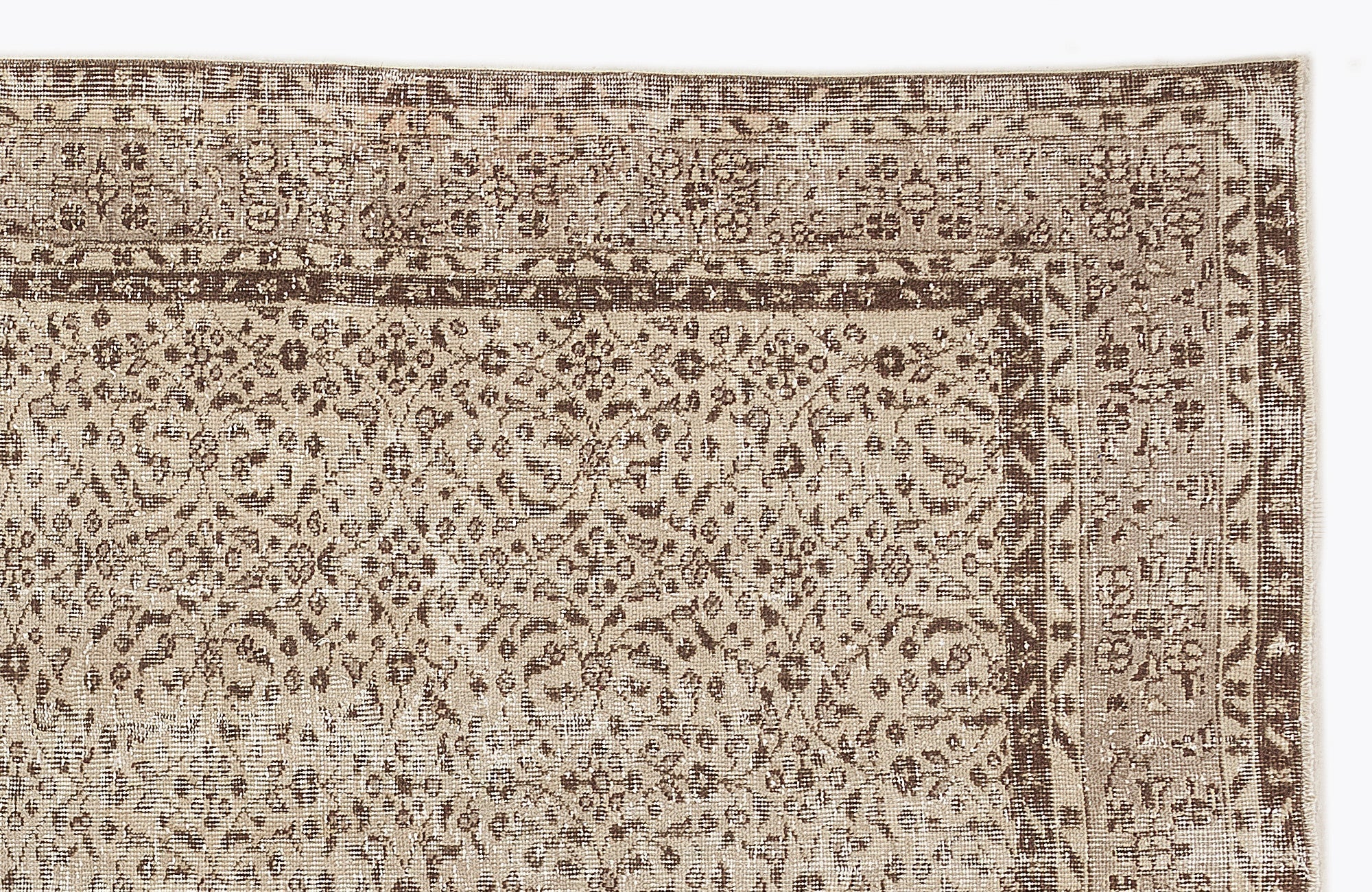 Atina 7293 Beige Vintage Wool Handmade Area Rug 6'4" x 9'6"