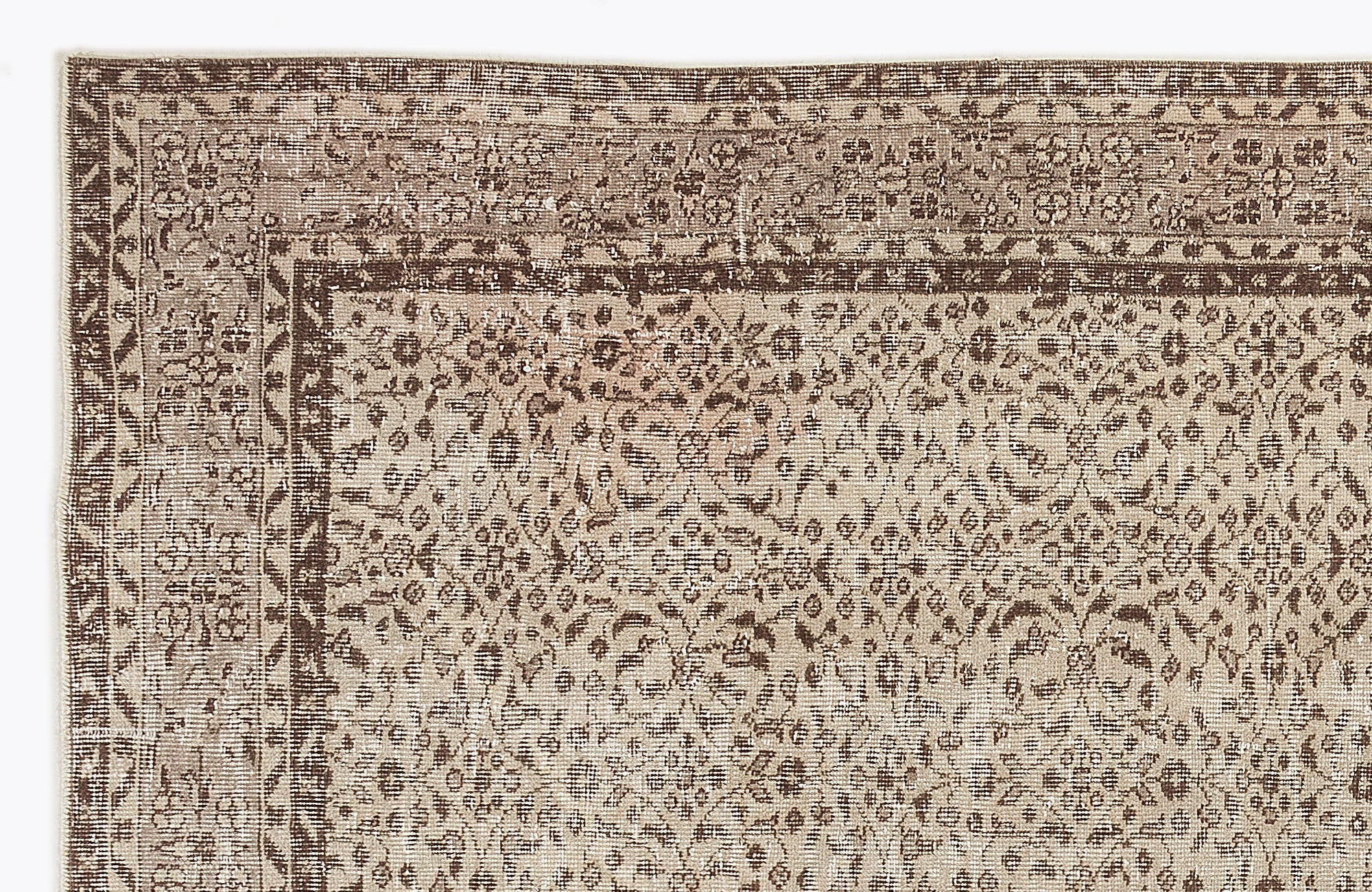 Atina 7293 Beige Vintage Wool Handmade Area Rug 6'4" x 9'6"